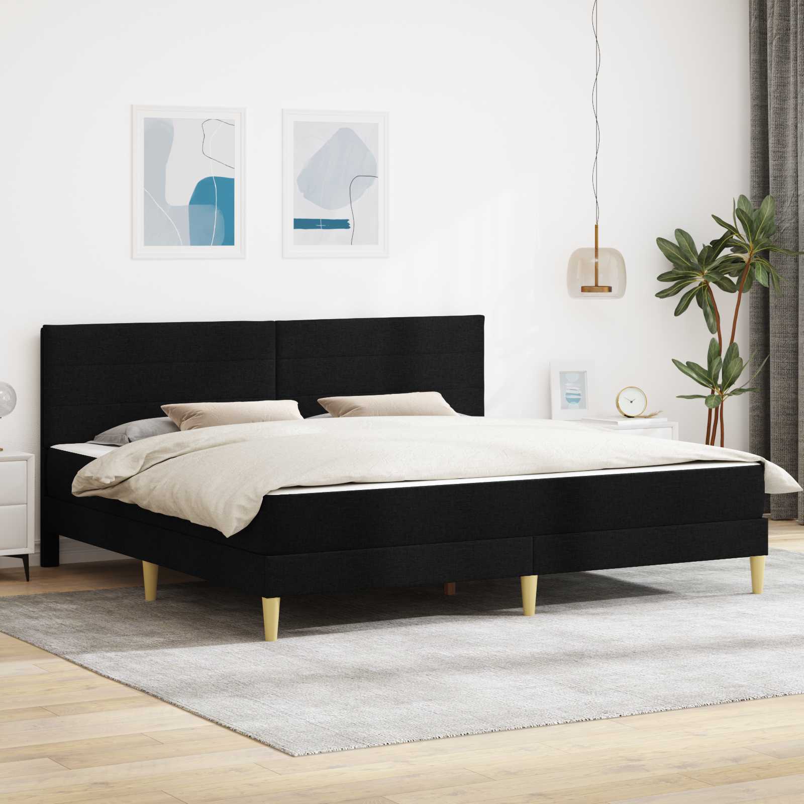 Bedframe Zwart 180 x 200 cm Polyester is nu te koop bij PeponiXL, paradijselijk wonen!