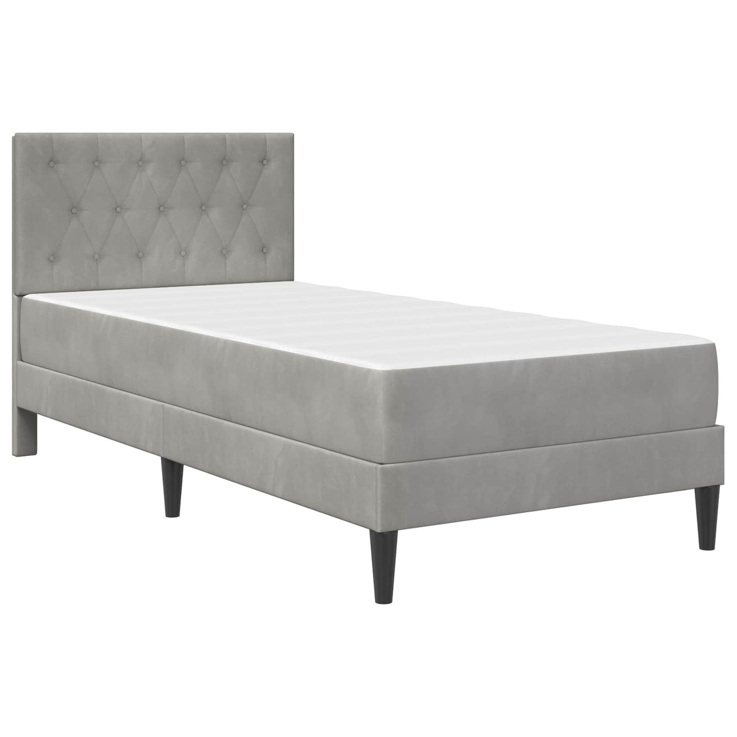 Bedframe met matras Lichtgrijs 80 x 200 cm Fluweel is nu te koop bij PeponiXL, paradijselijk wonen!