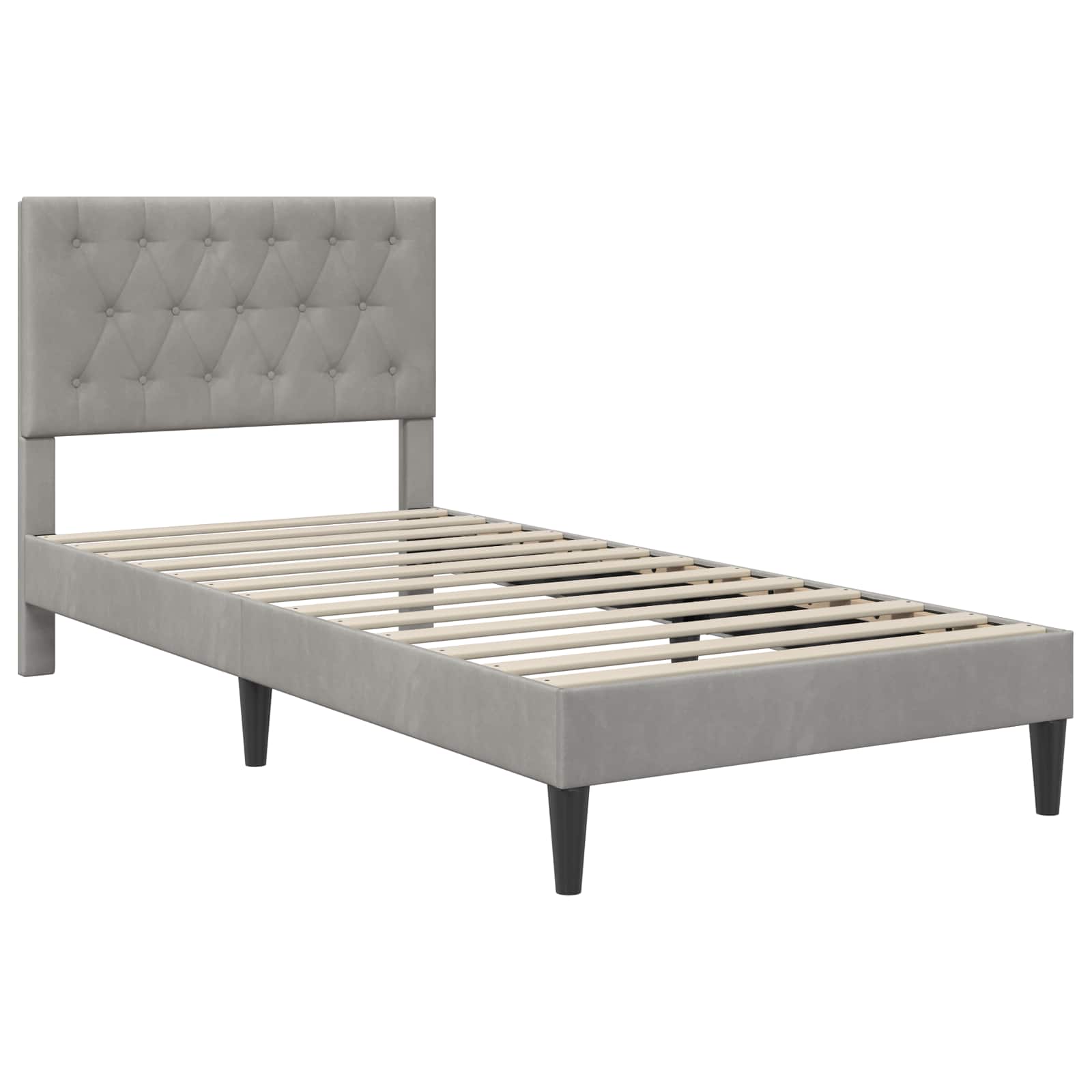 Bedframe met matras Lichtgrijs 80 x 200 cm Fluweel is nu te koop bij PeponiXL, paradijselijk wonen!
