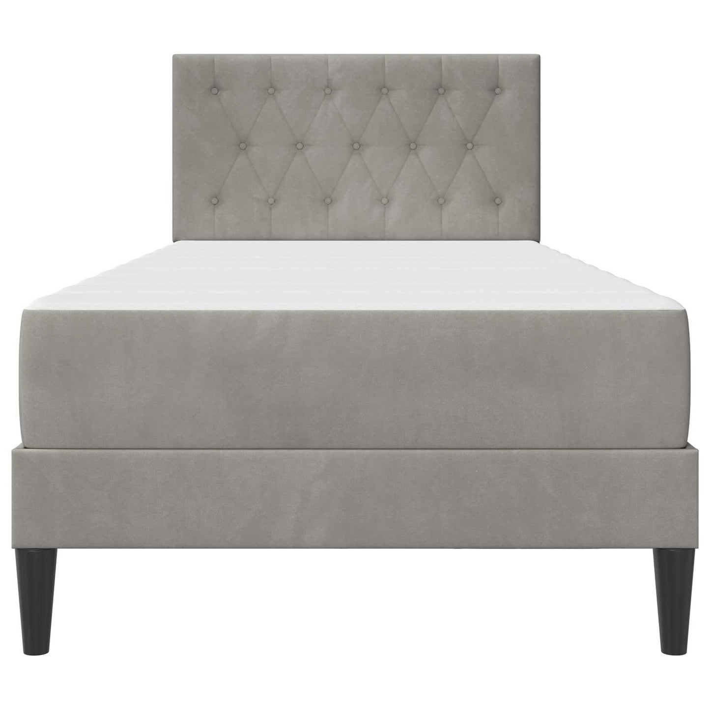 Bedframe met matras Lichtgrijs 80 x 200 cm Fluweel is nu te koop bij PeponiXL, paradijselijk wonen!