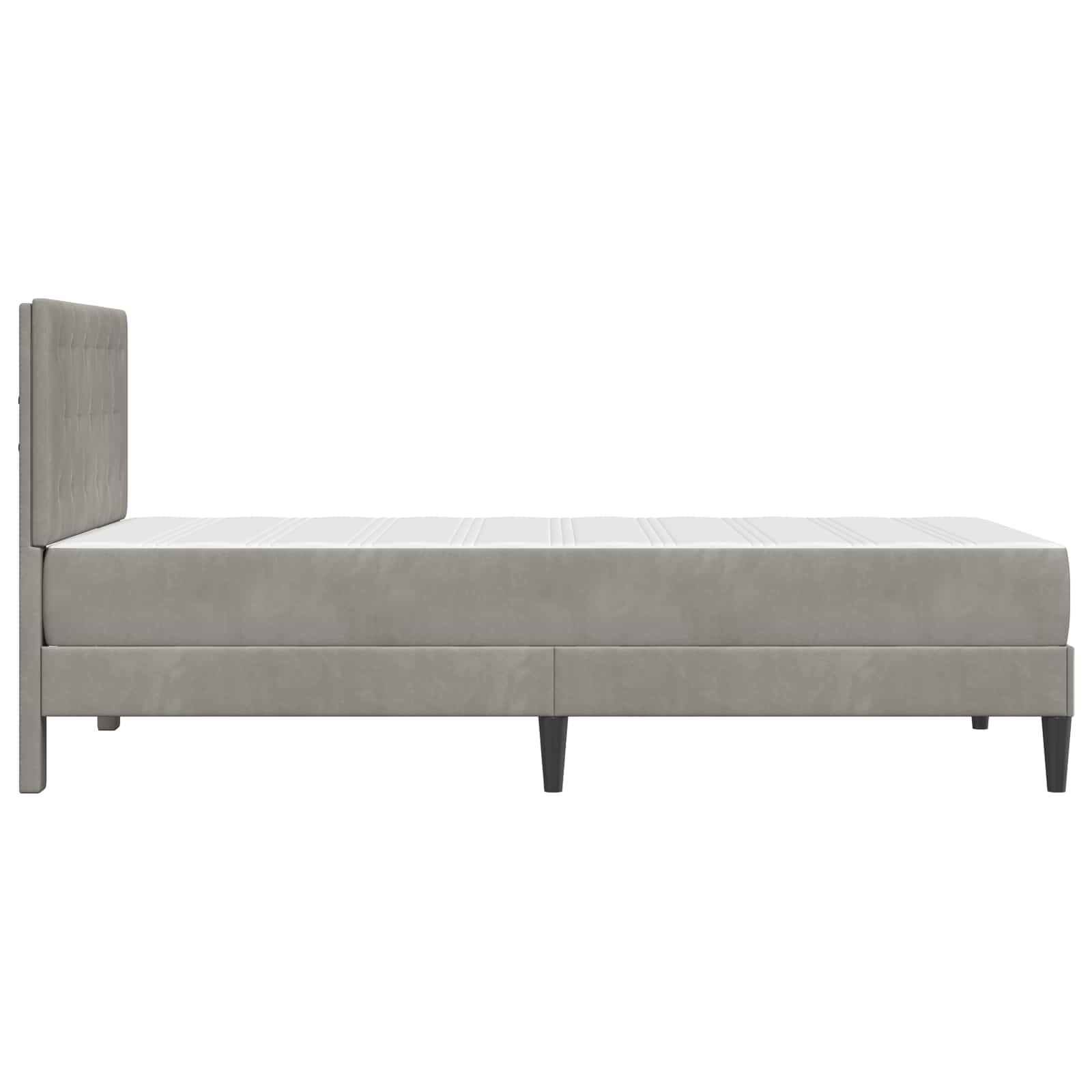 Bedframe met matras Lichtgrijs 80 x 200 cm Fluweel is nu te koop bij PeponiXL, paradijselijk wonen!