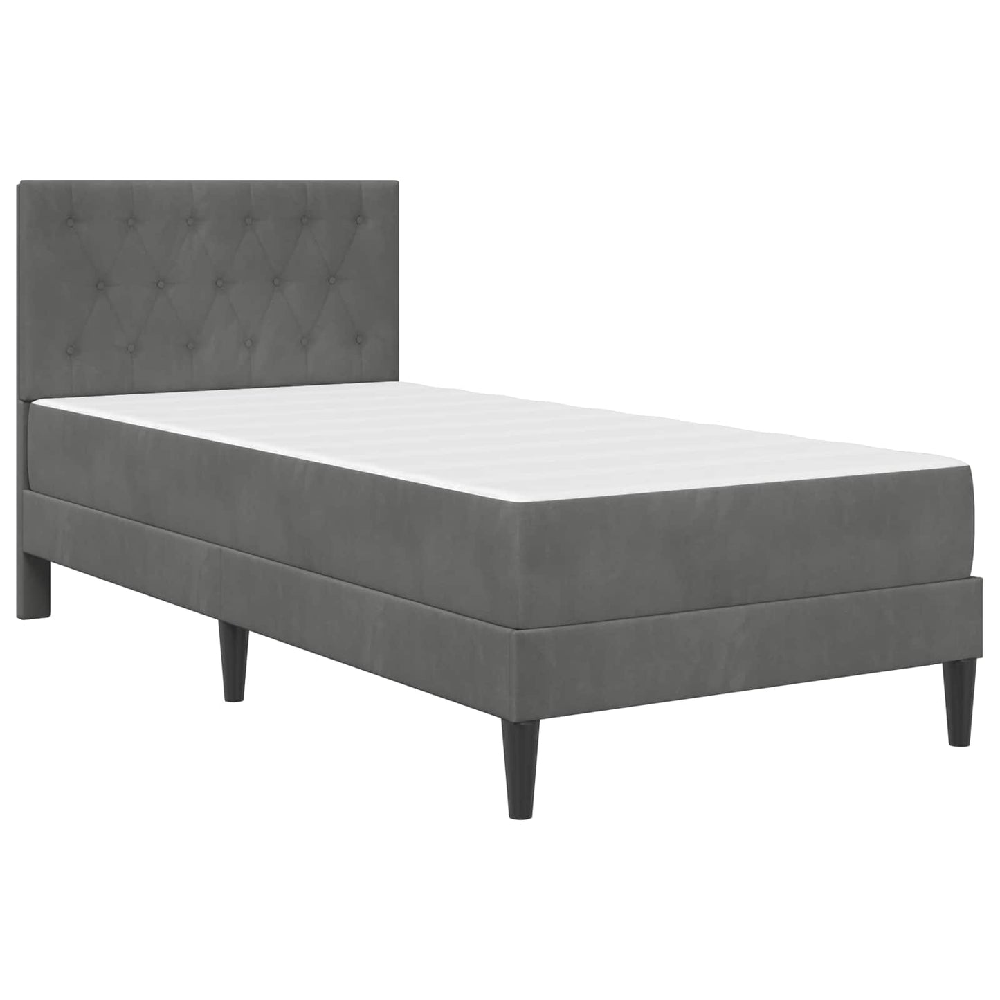 Bedframe met matras Donkergrijs 80 x 200 cm Fluweel is nu te koop bij PeponiXL, paradijselijk wonen!