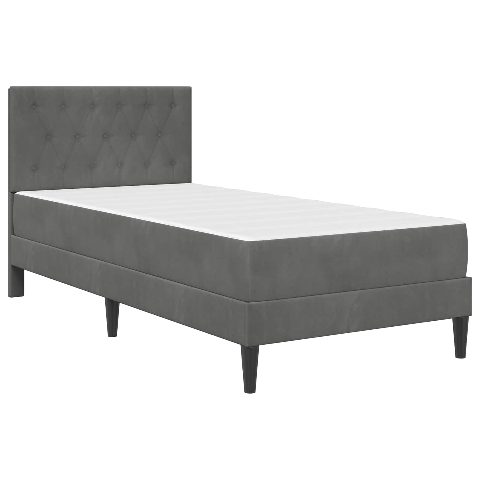Bedframe met matras Donkergrijs 80 x 200 cm Fluweel is nu te koop bij PeponiXL, paradijselijk wonen!