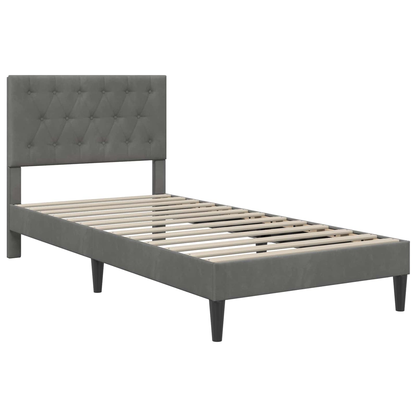 Bedframe met matras Donkergrijs 80 x 200 cm Fluweel is nu te koop bij PeponiXL, paradijselijk wonen!