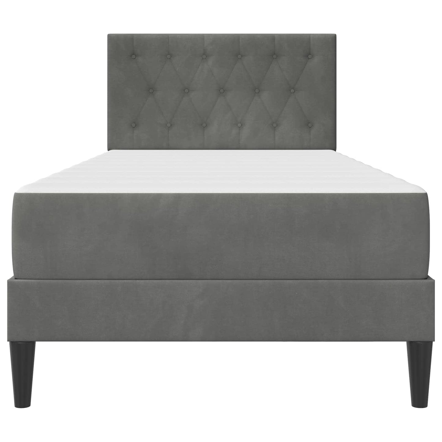 Bedframe met matras Donkergrijs 80 x 200 cm Fluweel is nu te koop bij PeponiXL, paradijselijk wonen!