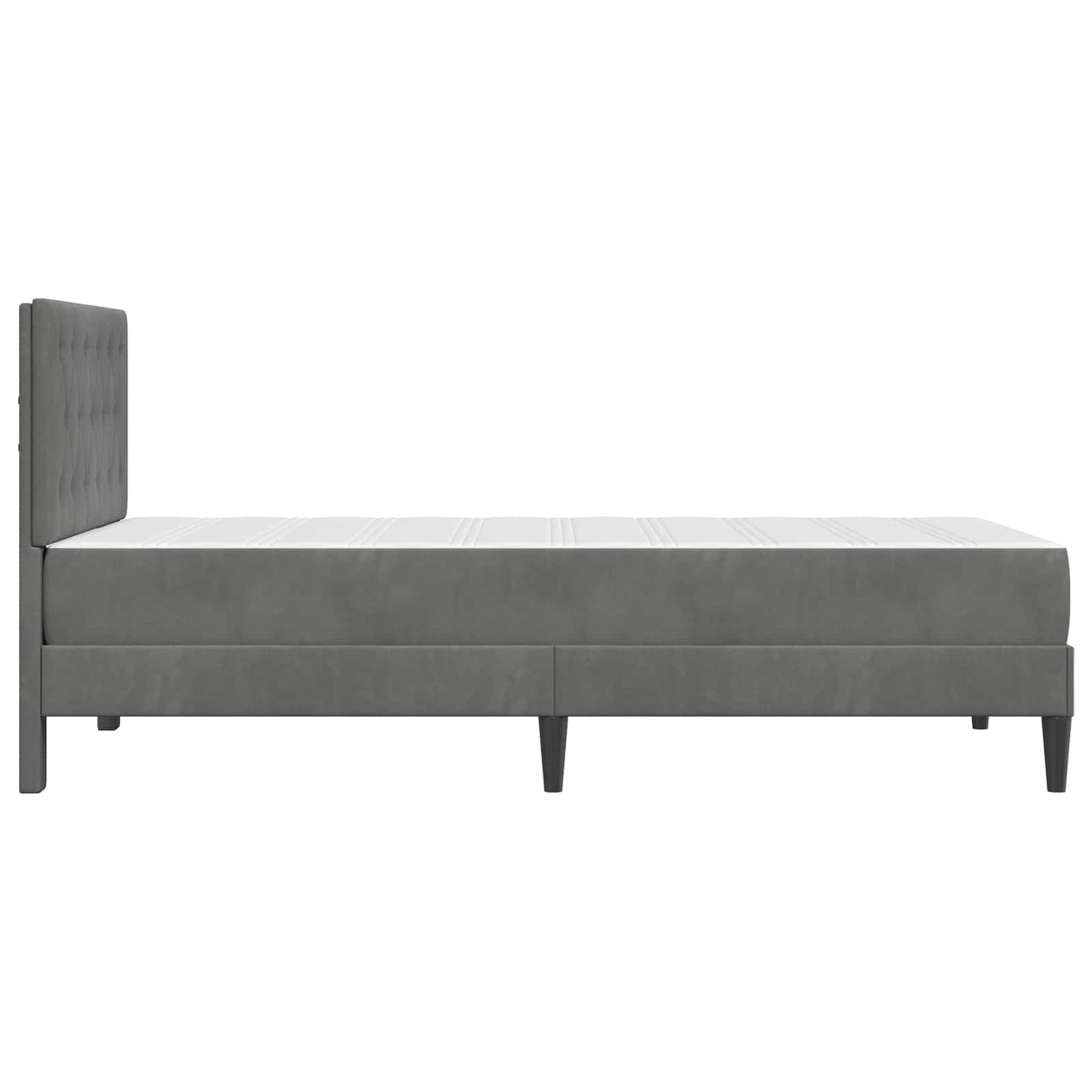 Bedframe met matras Donkergrijs 80 x 200 cm Fluweel is nu te koop bij PeponiXL, paradijselijk wonen!