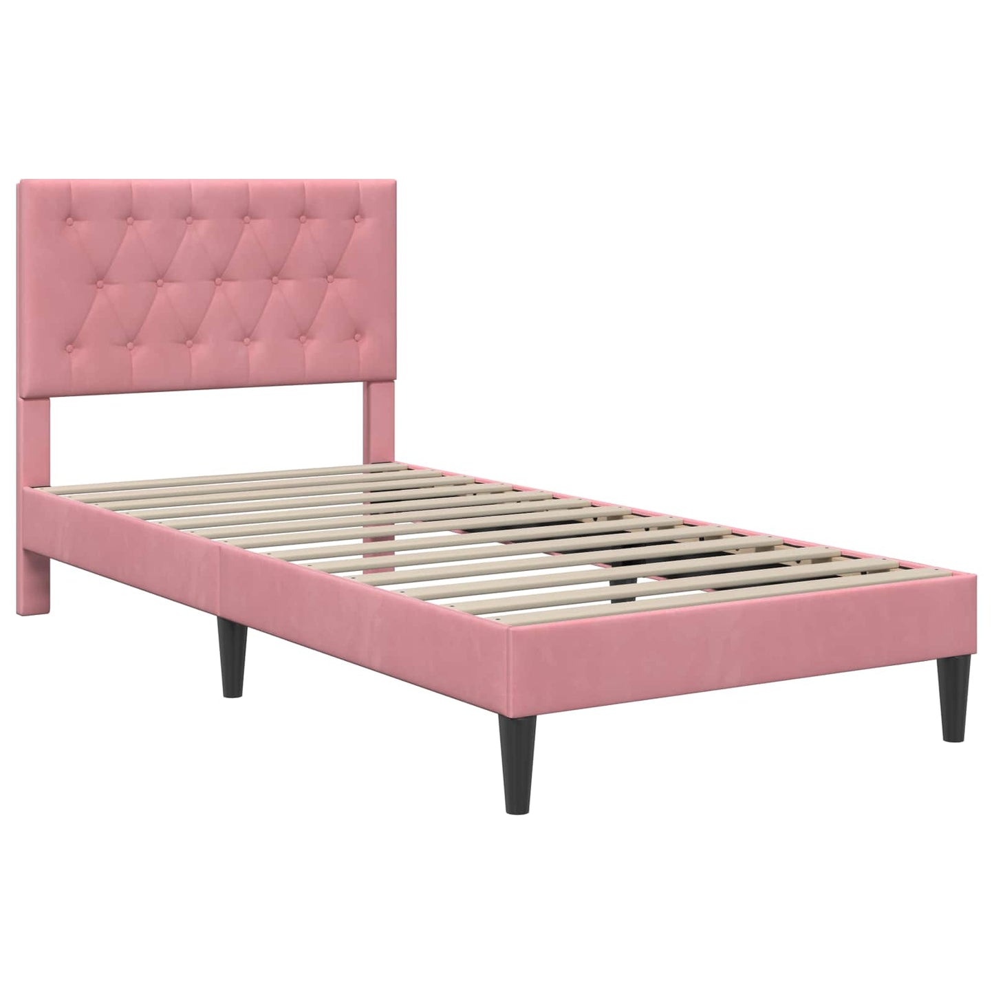 Bedframe met matras met hoofdeinde Roze 80 x 200 cm Fluweel is nu te koop bij PeponiXL, paradijselijk wonen!