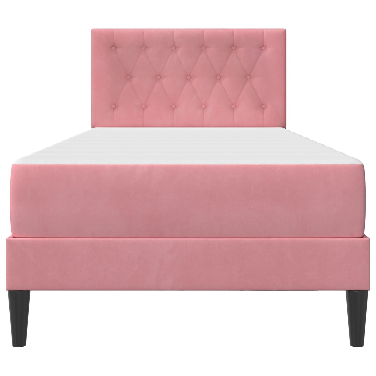 Bedframe met matras met hoofdeinde Roze 80 x 200 cm Fluweel is nu te koop bij PeponiXL, paradijselijk wonen!