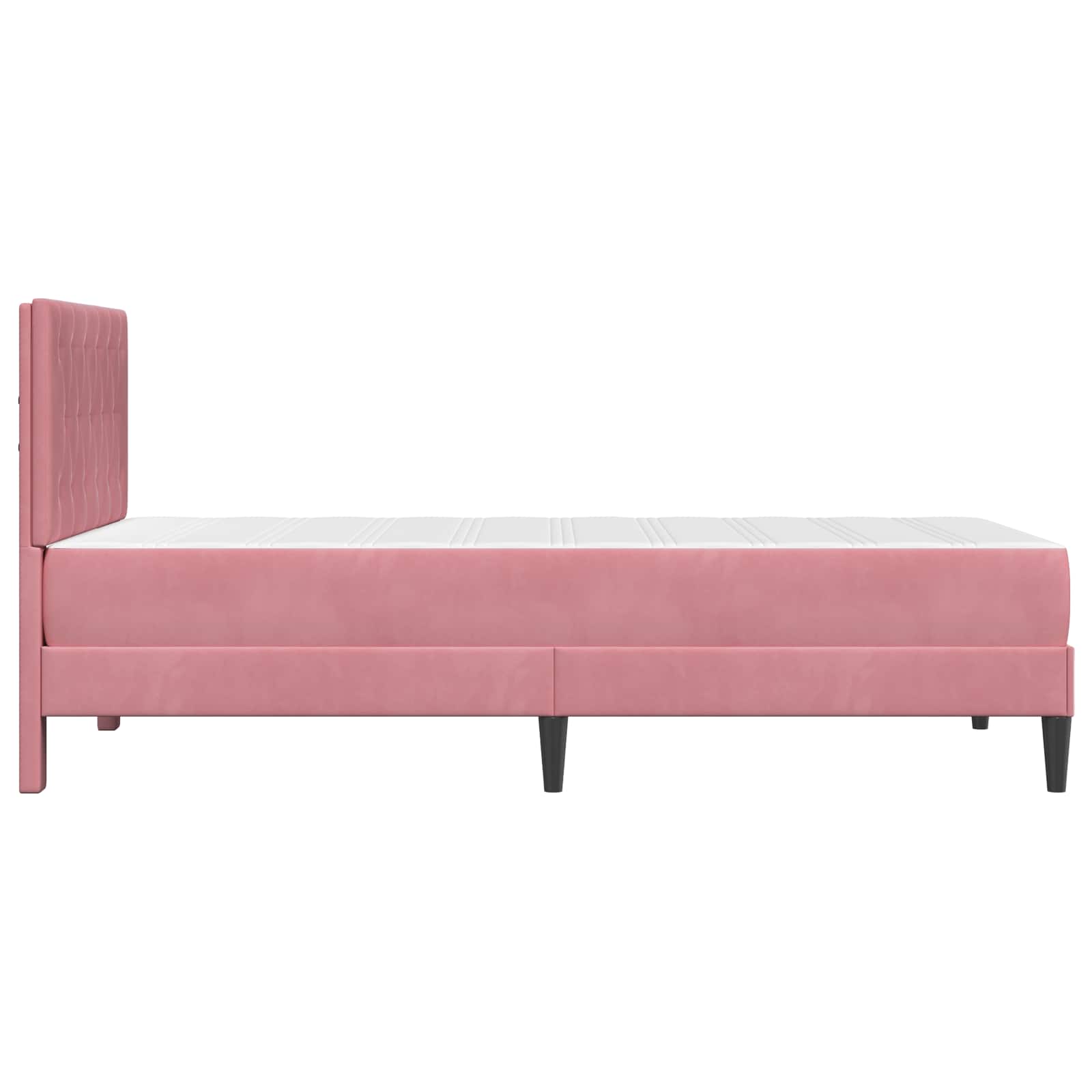 Bedframe met matras met hoofdeinde Roze 80 x 200 cm Fluweel is nu te koop bij PeponiXL, paradijselijk wonen!