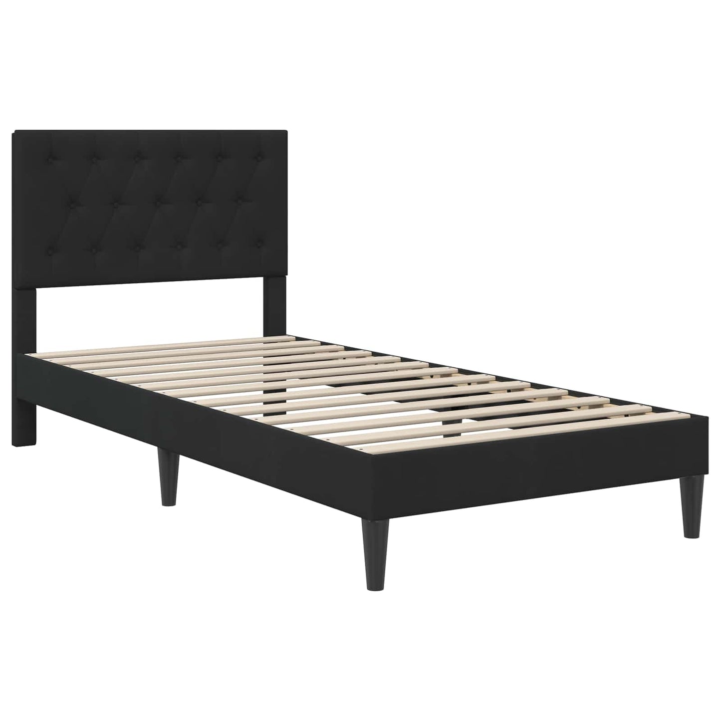 Bedframe met matras met hoofdeinde Zwart 80 x 200 cm Fluweel is nu te koop bij PeponiXL, paradijselijk wonen!