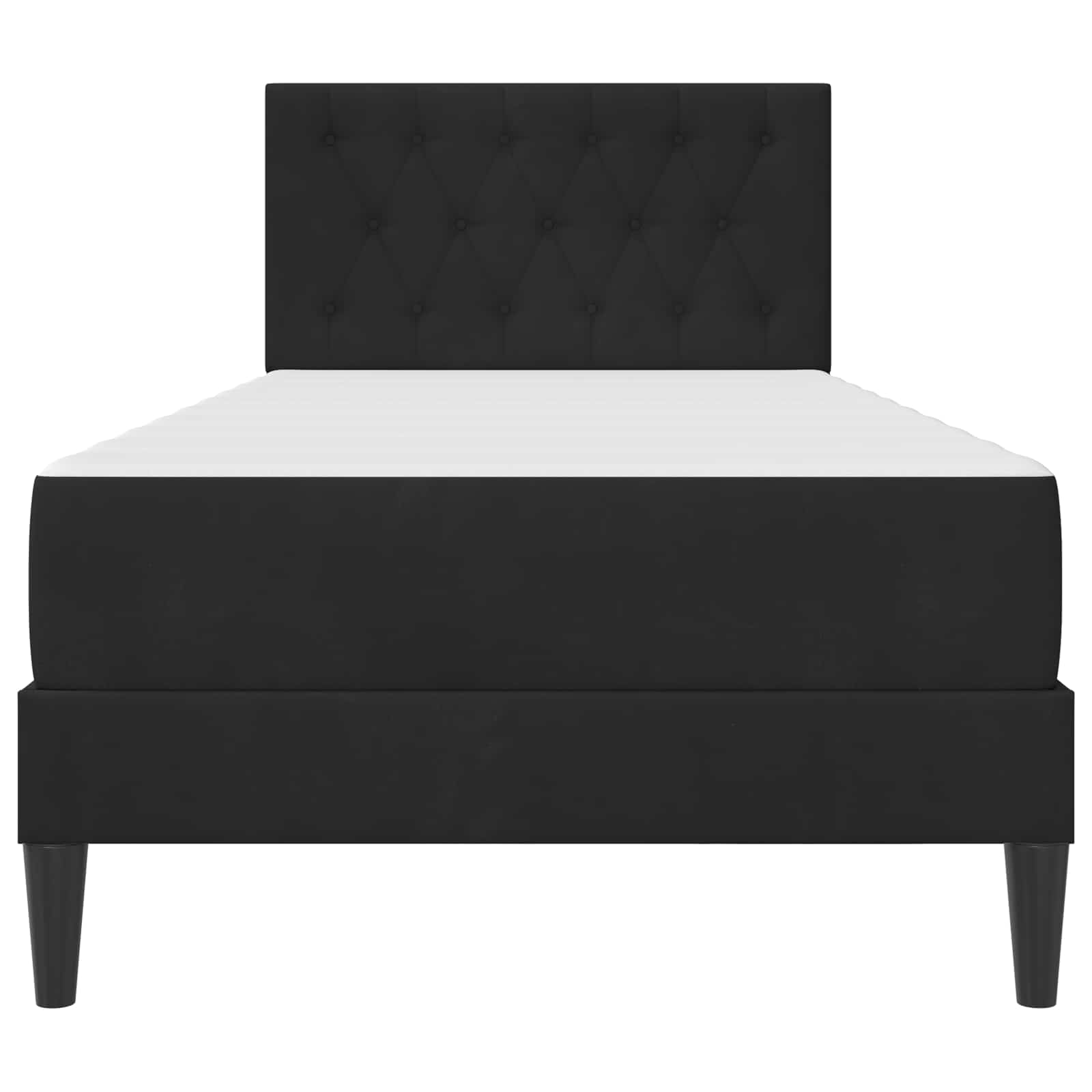 Bedframe met matras met hoofdeinde Zwart 80 x 200 cm Fluweel is nu te koop bij PeponiXL, paradijselijk wonen!
