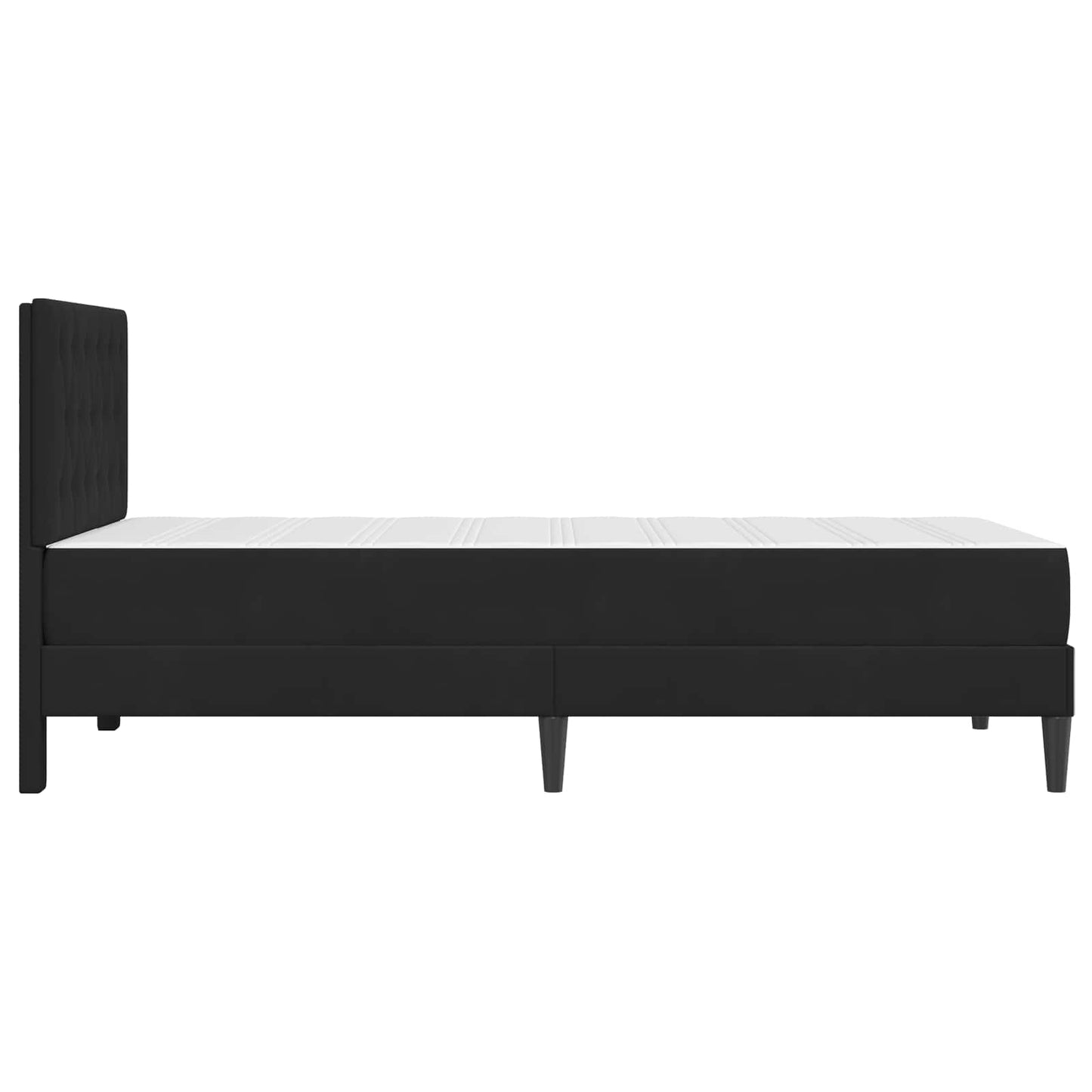 Bedframe met matras met hoofdeinde Zwart 80 x 200 cm Fluweel is nu te koop bij PeponiXL, paradijselijk wonen!
