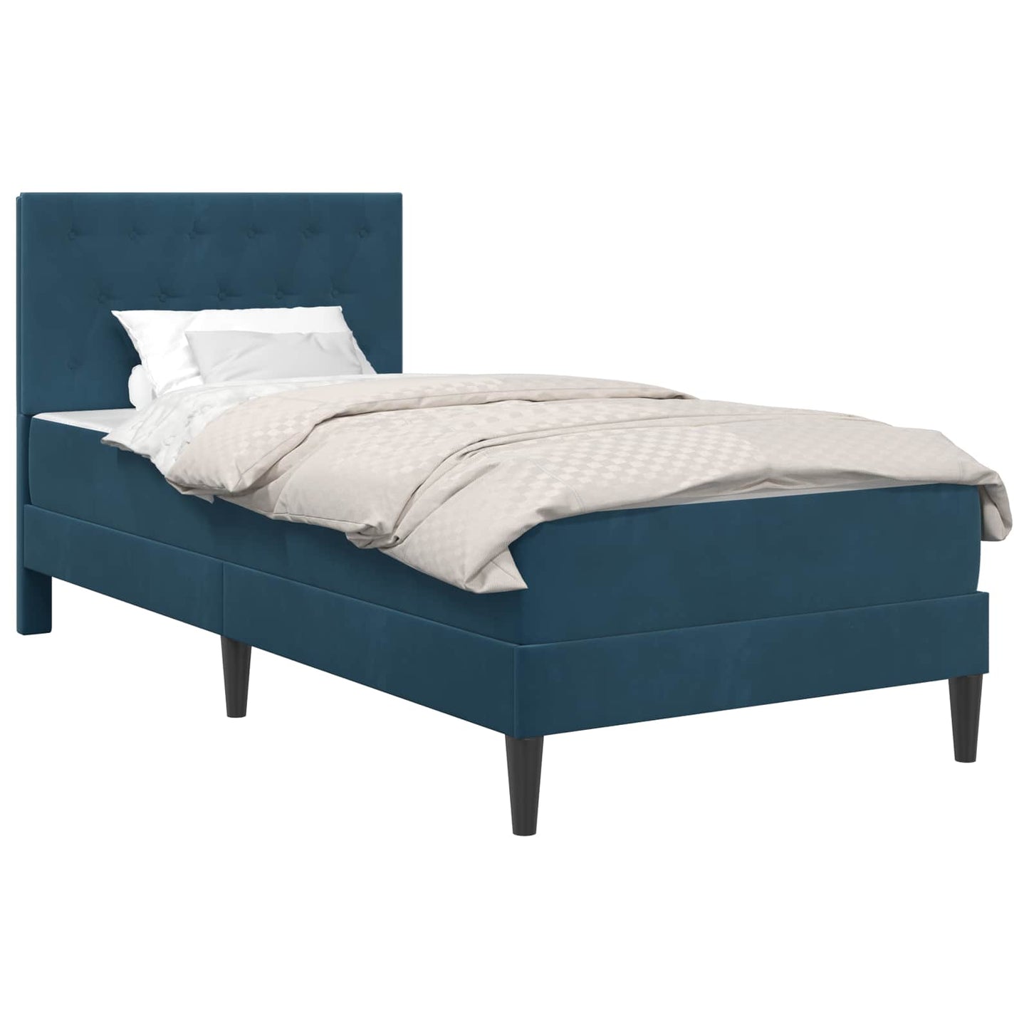 Bedframe met matras met hoofdeinde Blauw 80 x 200 cm Fluweel is nu te koop bij PeponiXL, paradijselijk wonen!