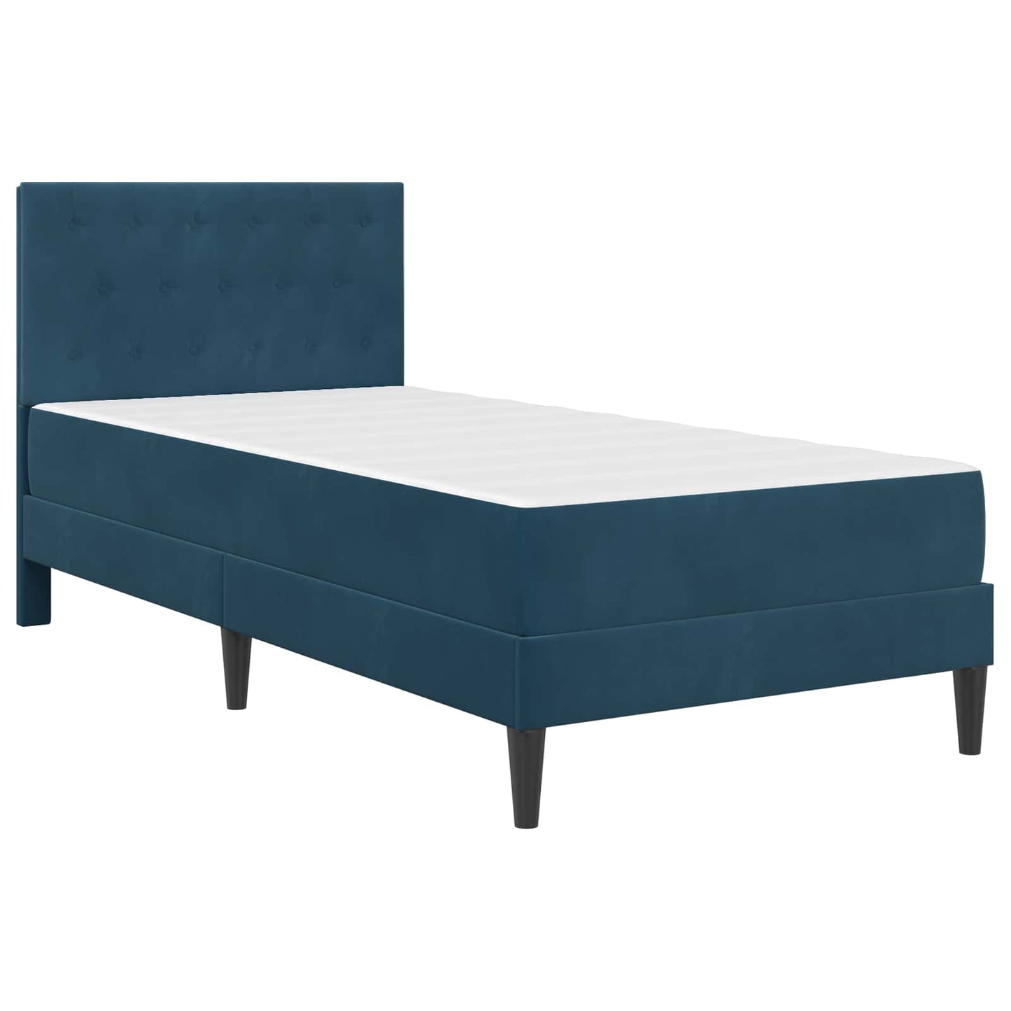 Bedframe met matras met hoofdeinde Blauw 80 x 200 cm Fluweel is nu te koop bij PeponiXL, paradijselijk wonen!