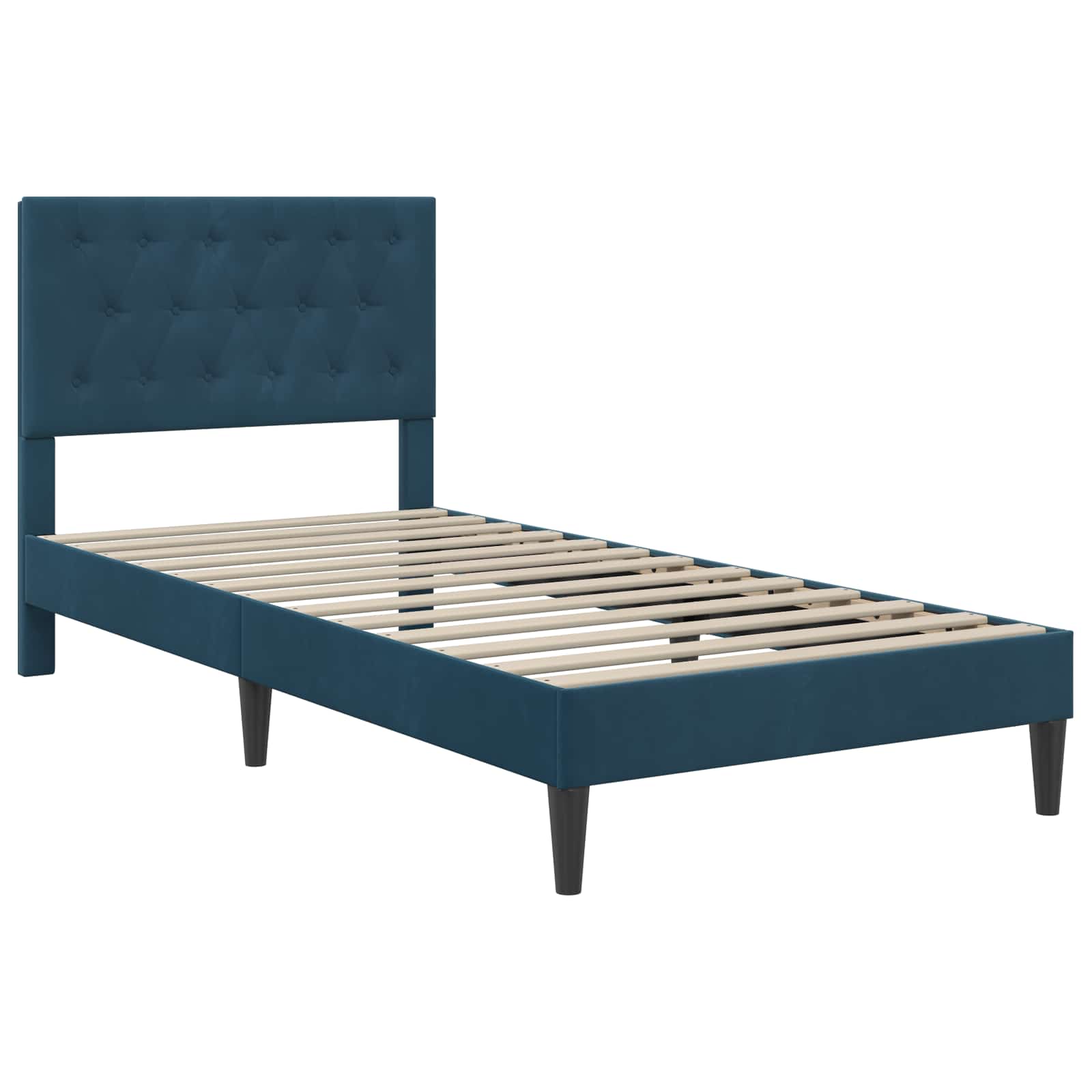Bedframe met matras met hoofdeinde Blauw 80 x 200 cm Fluweel is nu te koop bij PeponiXL, paradijselijk wonen!