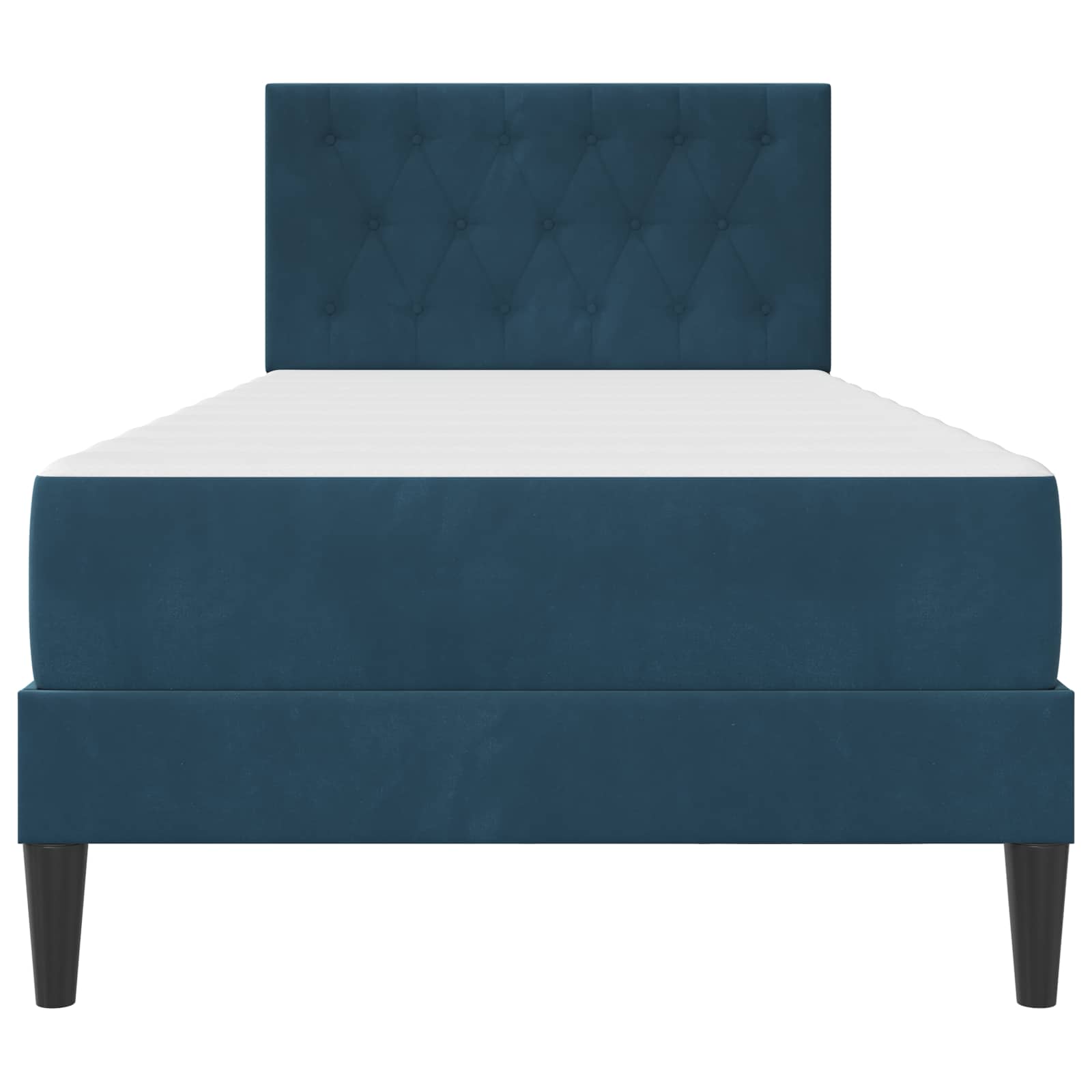 Bedframe met matras met hoofdeinde Blauw 80 x 200 cm Fluweel is nu te koop bij PeponiXL, paradijselijk wonen!