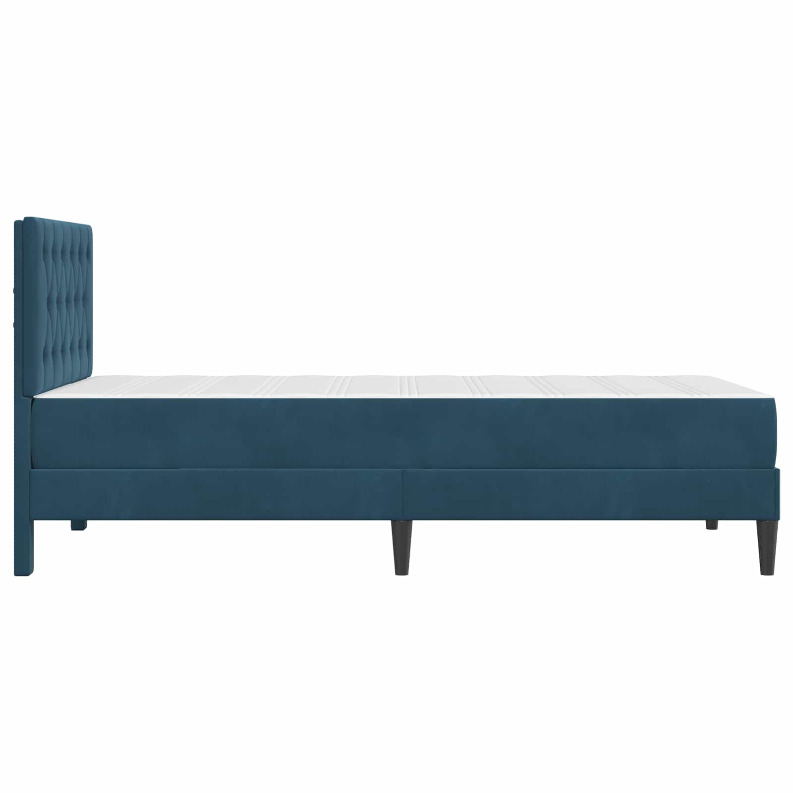 Bedframe met matras met hoofdeinde Blauw 80 x 200 cm Fluweel is nu te koop bij PeponiXL, paradijselijk wonen!