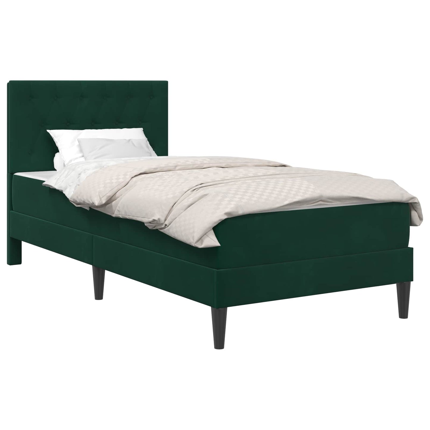 Bedframe met matras Donkergroen 90 x 190 cm Fluweel is nu te koop bij PeponiXL, paradijselijk wonen!
