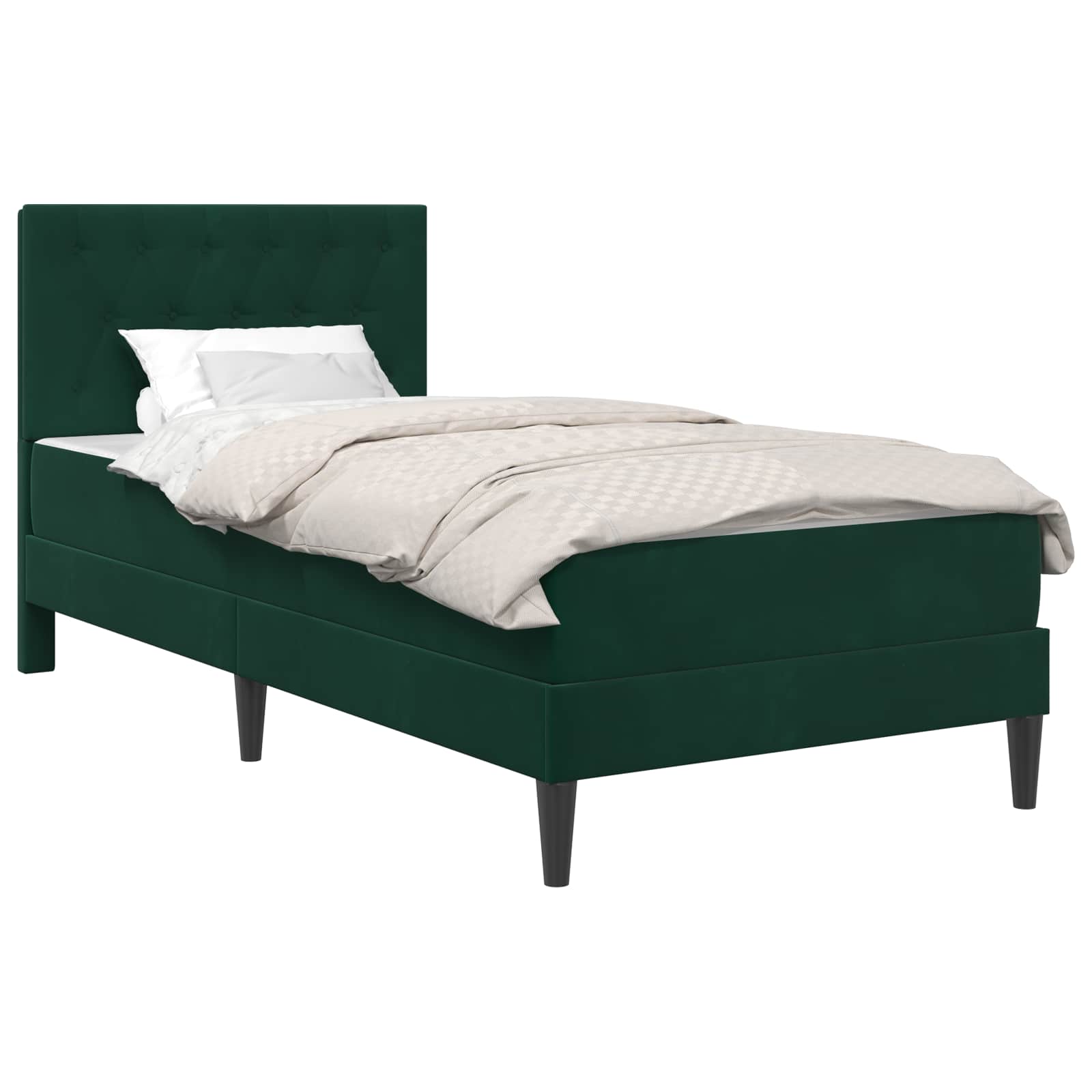 Bedframe met matras Donkergroen 90 x 190 cm Fluweel is nu te koop bij PeponiXL, paradijselijk wonen!
