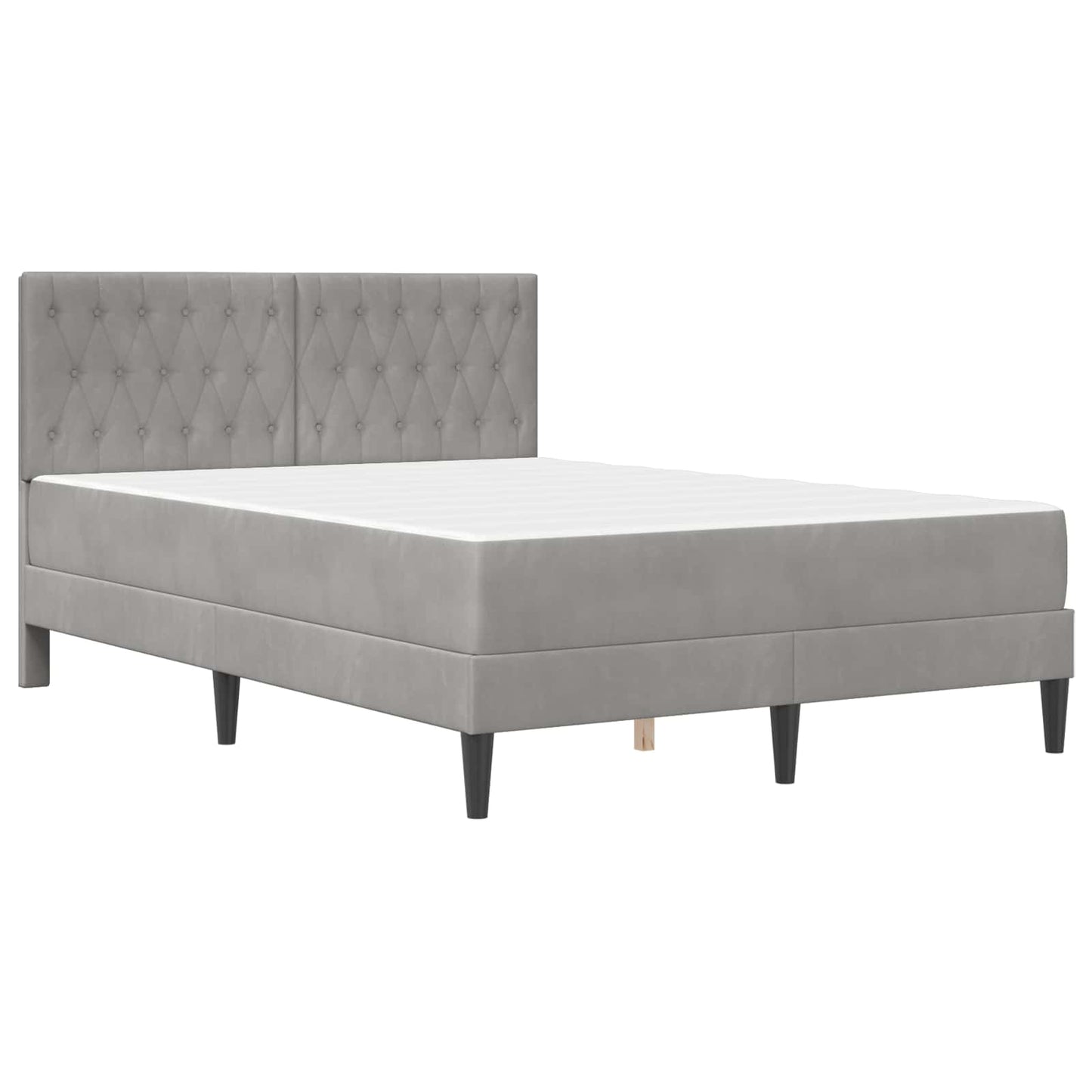 Bedframe met matras vidaXL Lichtgrijs 120 x 190 cm Fluweel is nu te koop bij PeponiXL, paradijselijk wonen!
