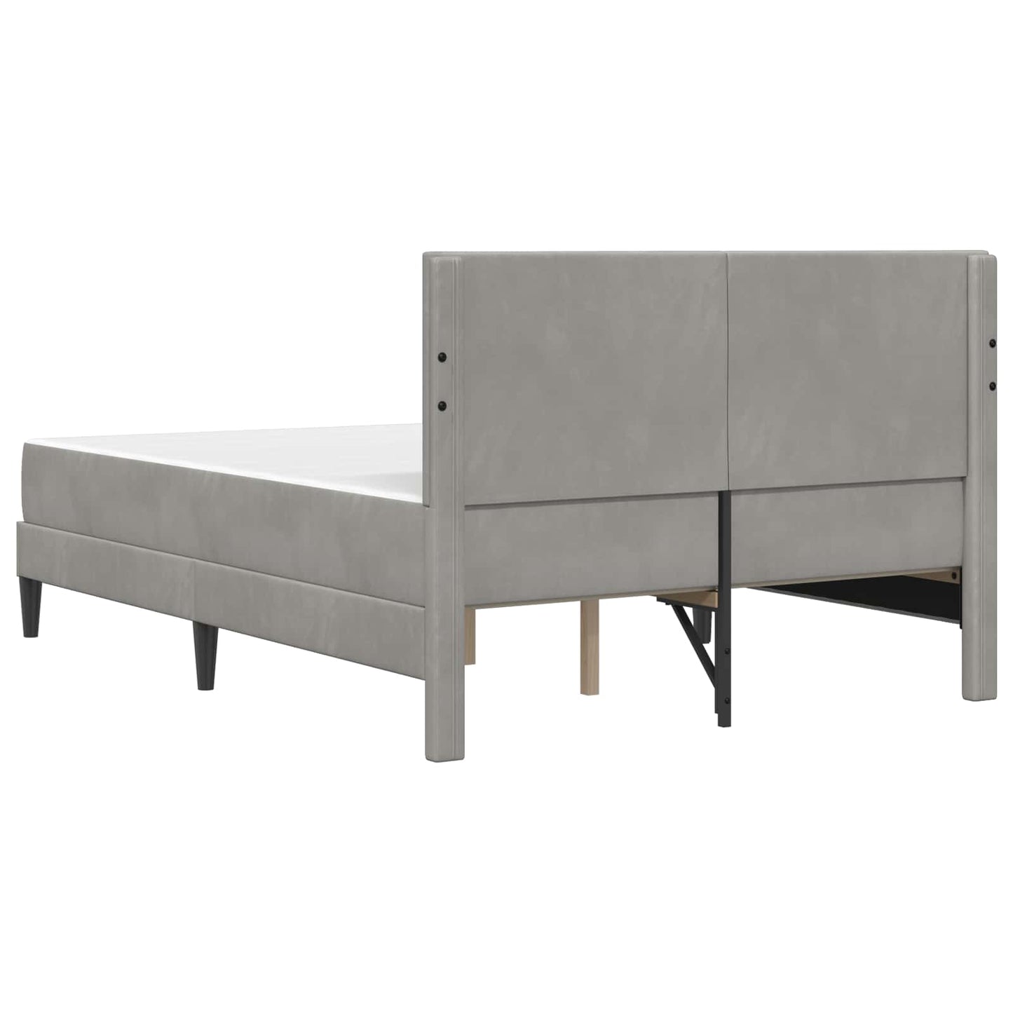 Bedframe met matras vidaXL Lichtgrijs 120 x 190 cm Fluweel is nu te koop bij PeponiXL, paradijselijk wonen!