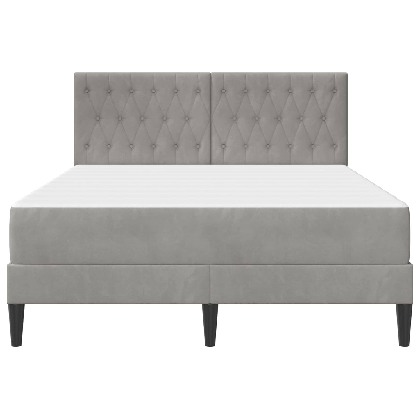 Bedframe met matras vidaXL Lichtgrijs 120 x 190 cm Fluweel is nu te koop bij PeponiXL, paradijselijk wonen!