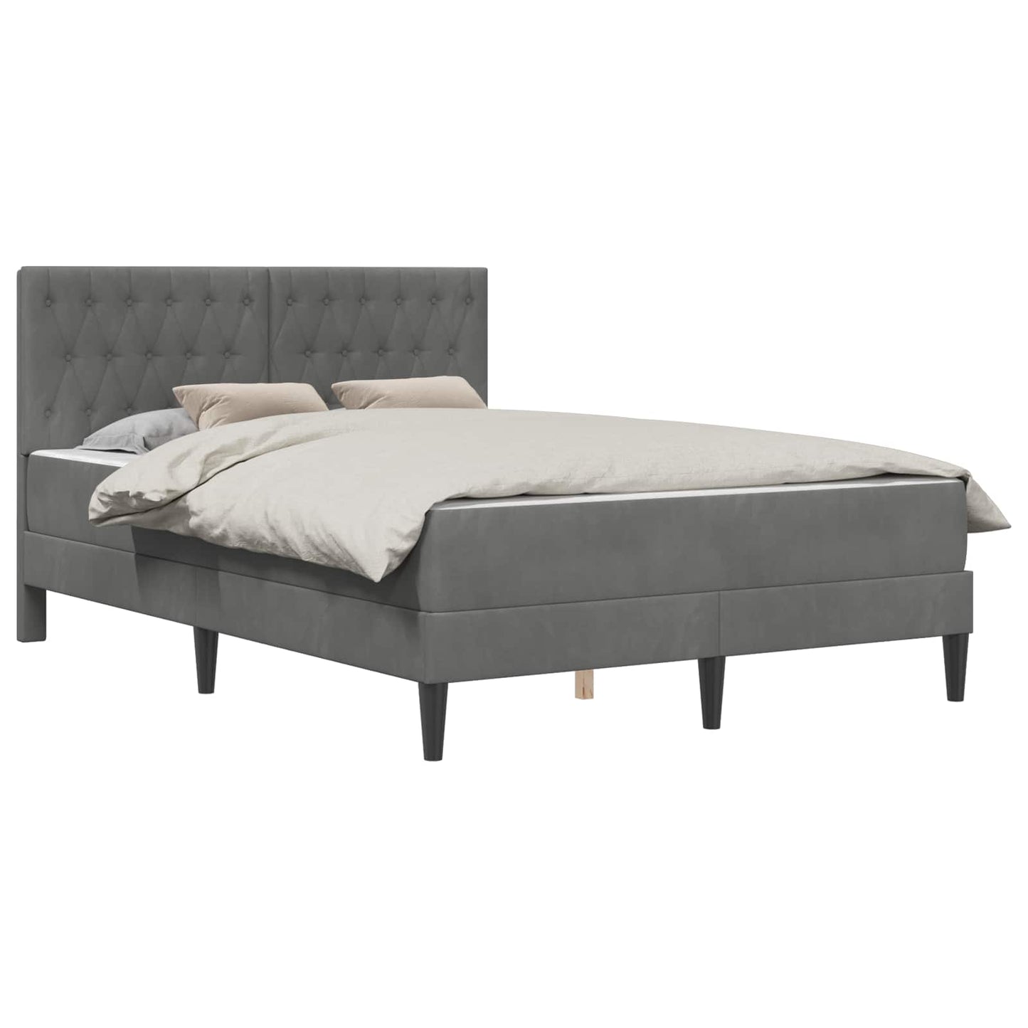 Bedframe met matras vidaXL Donkergrijs 120 x 190 cm Fluweel is nu te koop bij PeponiXL, paradijselijk wonen!