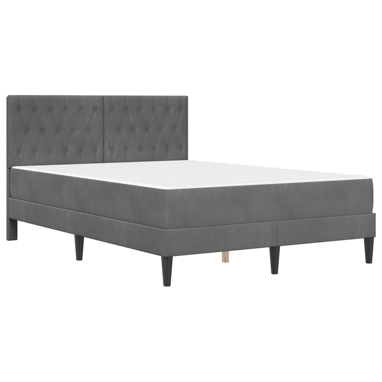 Bedframe met matras vidaXL Donkergrijs 120 x 190 cm Fluweel is nu te koop bij PeponiXL, paradijselijk wonen!