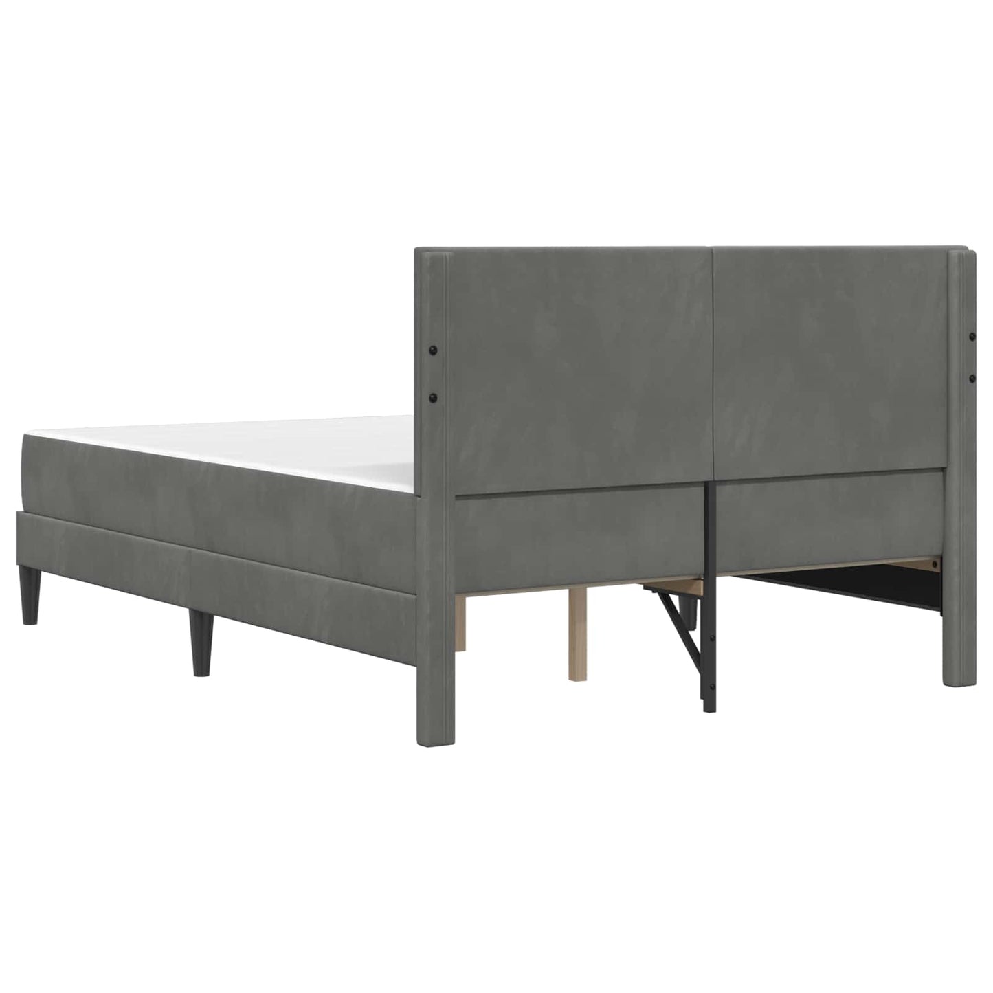 Bedframe met matras vidaXL Donkergrijs 120 x 190 cm Fluweel is nu te koop bij PeponiXL, paradijselijk wonen!