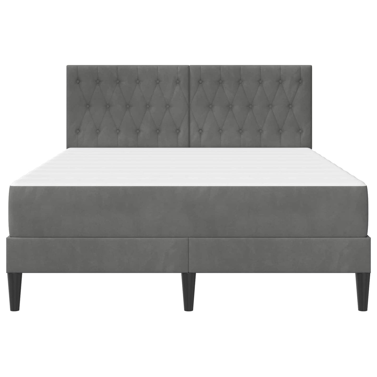 Bedframe met matras vidaXL Donkergrijs 120 x 190 cm Fluweel is nu te koop bij PeponiXL, paradijselijk wonen!