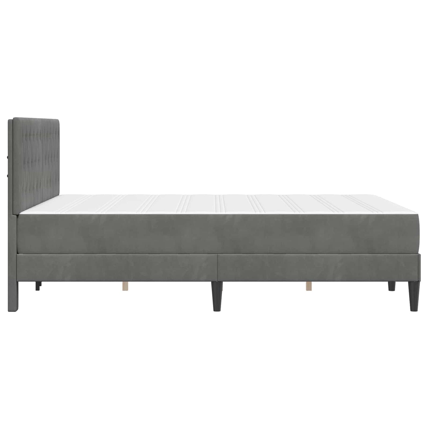 Bedframe met matras vidaXL Donkergrijs 120 x 190 cm Fluweel is nu te koop bij PeponiXL, paradijselijk wonen!