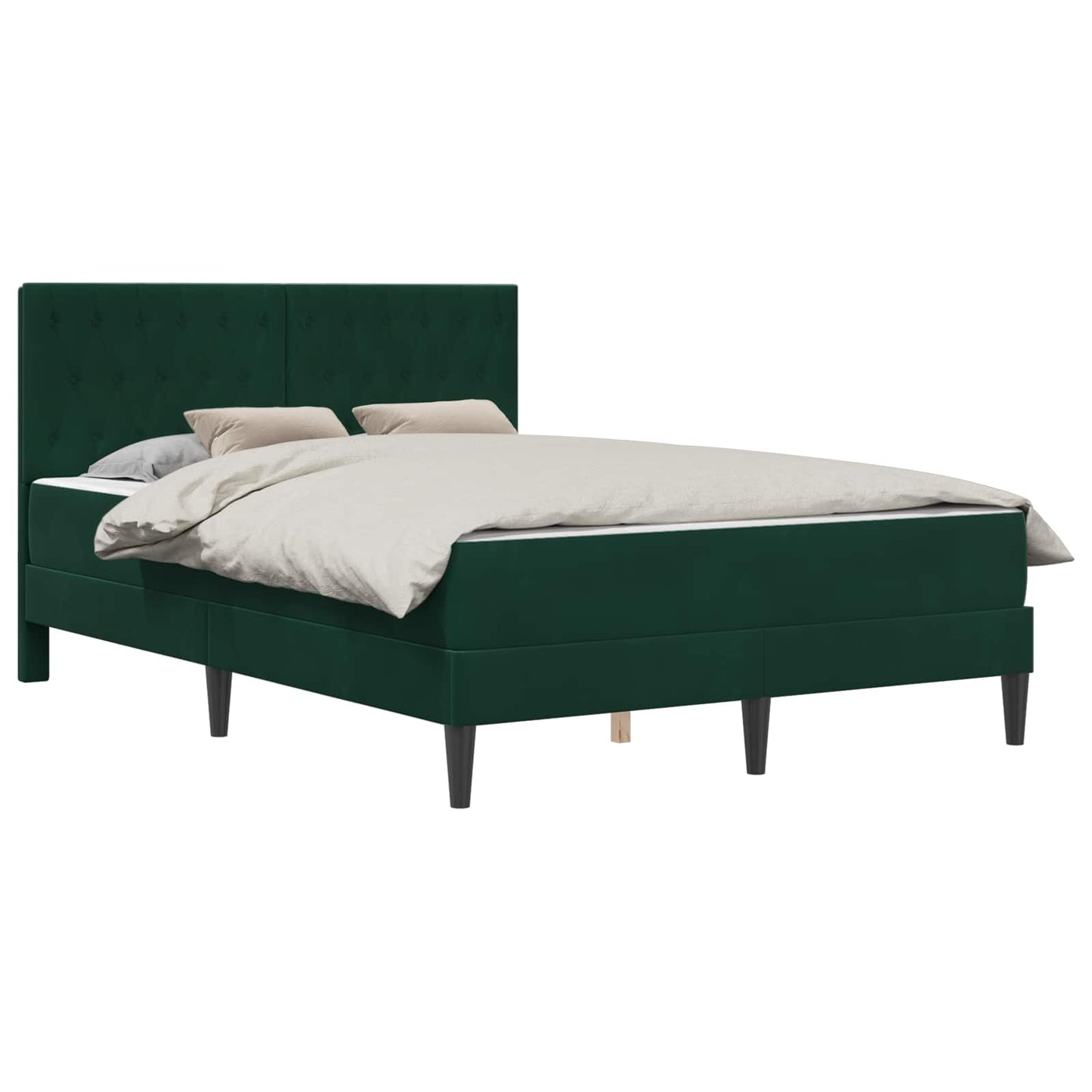 Bedframe met matras vidaXL Donkergroen 120 x 190 cm Fluweel is nu te koop bij PeponiXL, paradijselijk wonen!