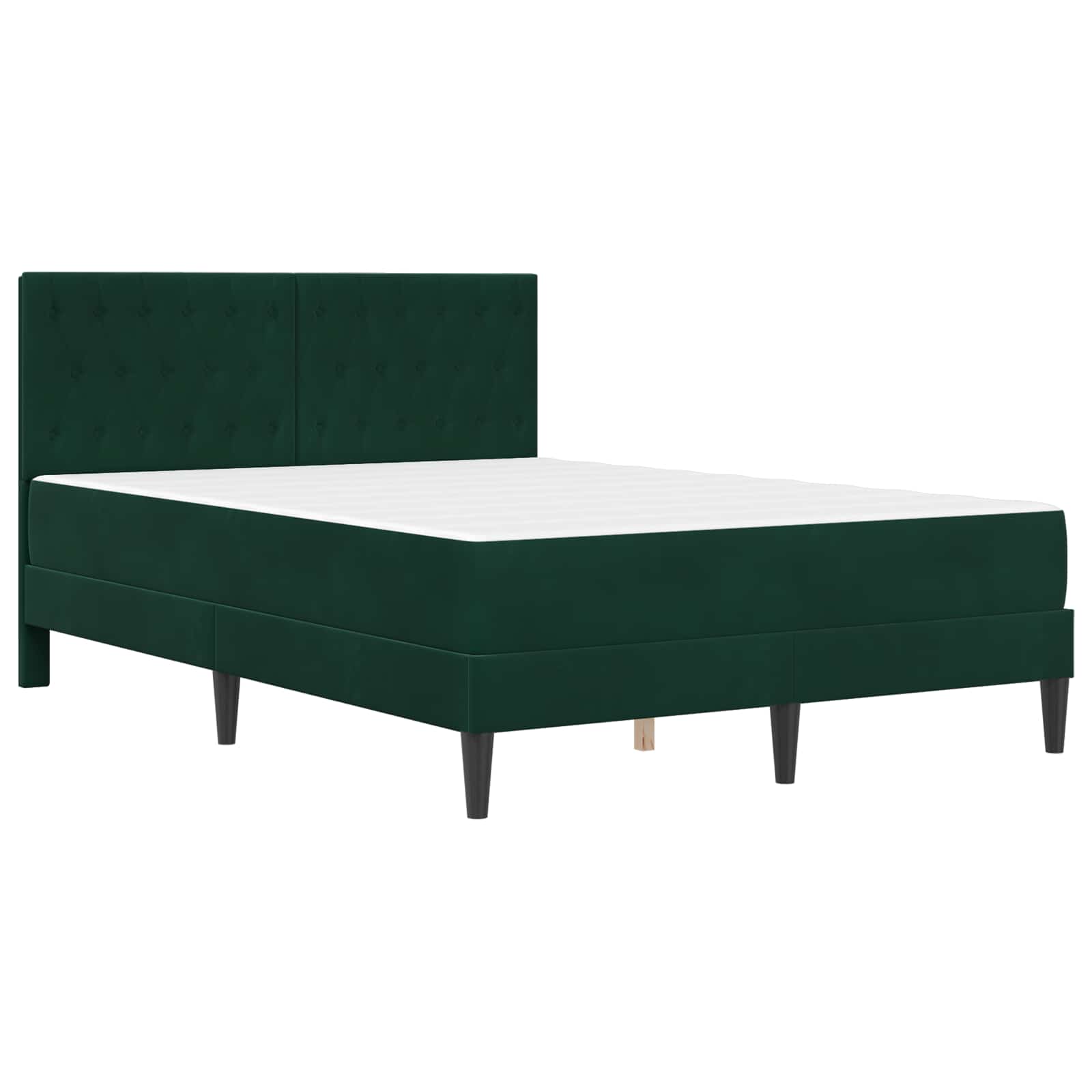 Bedframe met matras vidaXL Donkergroen 120 x 190 cm Fluweel is nu te koop bij PeponiXL, paradijselijk wonen!