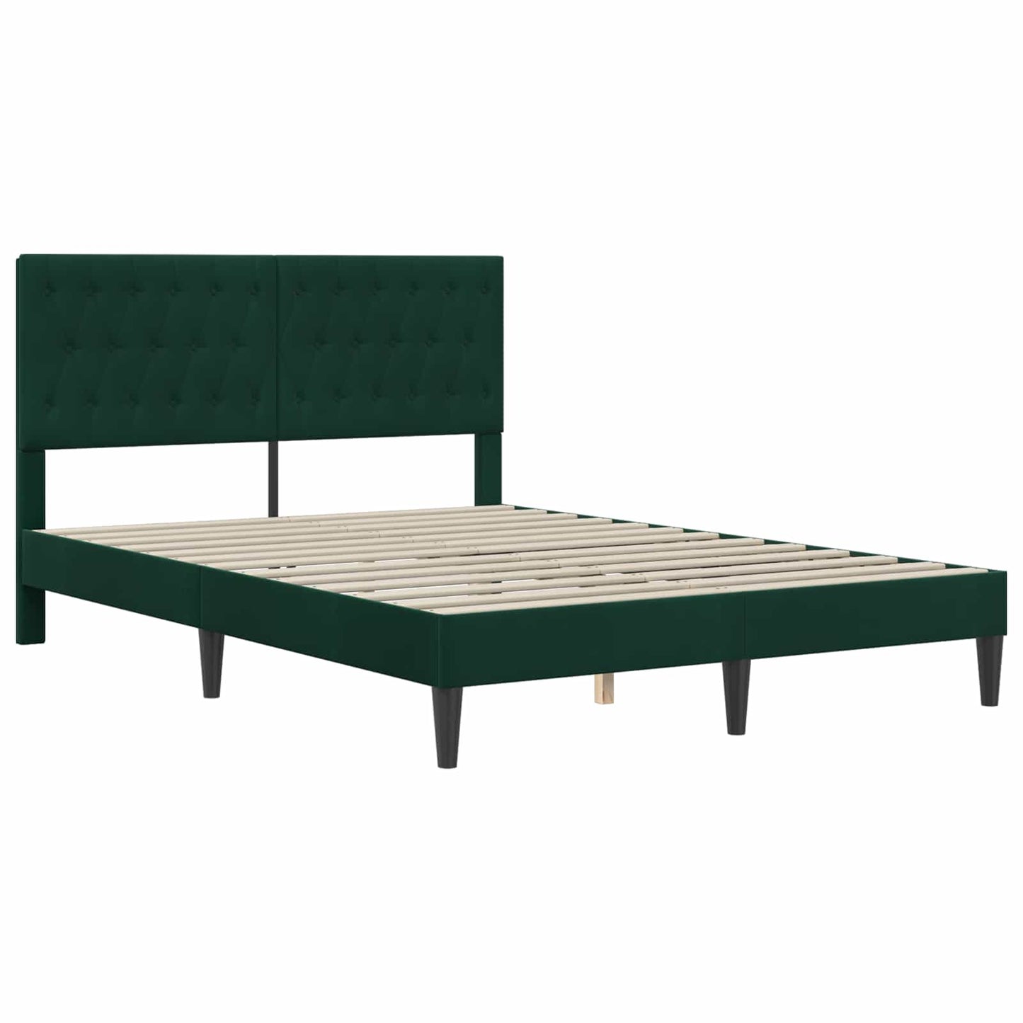 Bedframe met matras vidaXL Donkergroen 120 x 190 cm Fluweel is nu te koop bij PeponiXL, paradijselijk wonen!