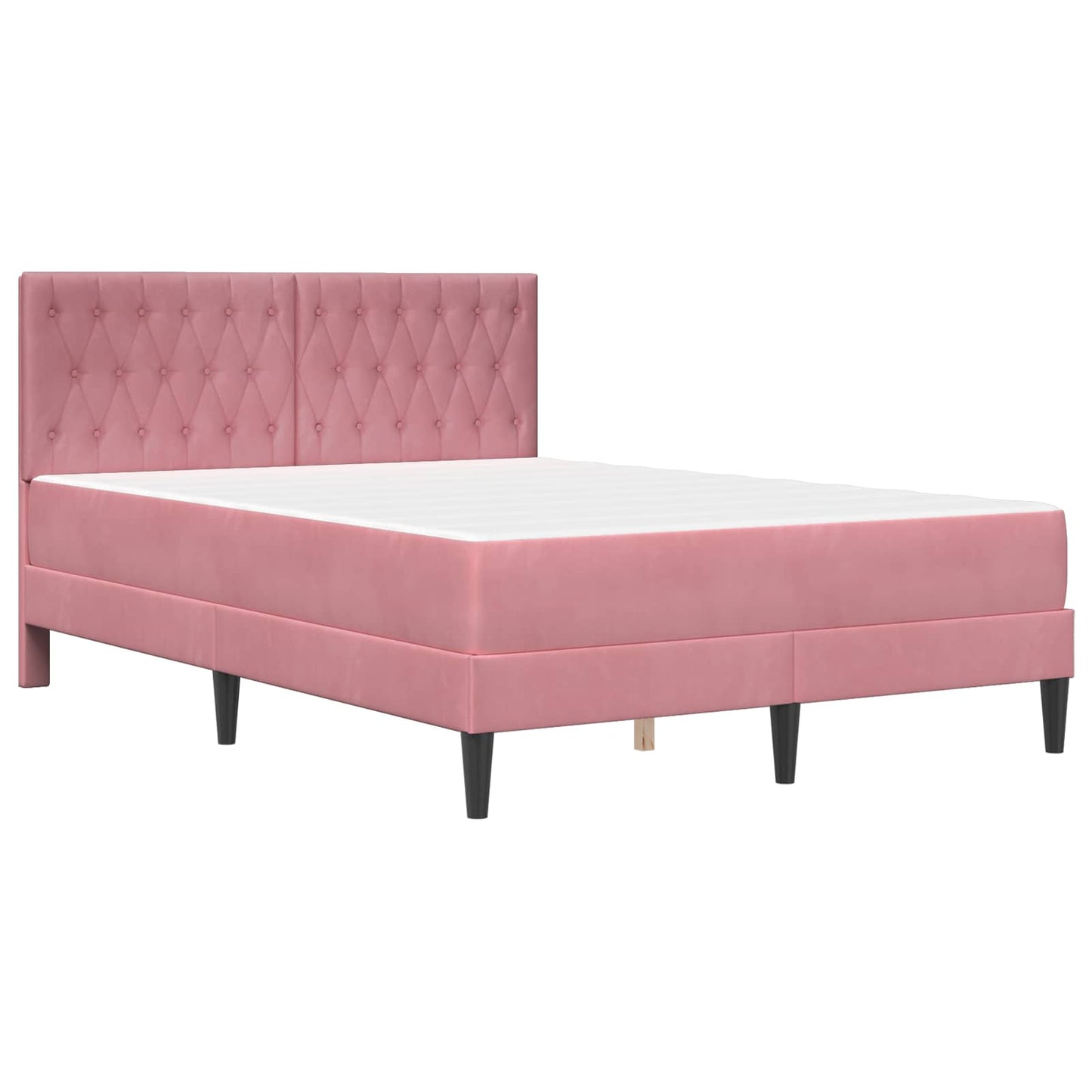 Bedframe met matras vidaXL Roze Roze 120 x 190 cm Fluweel is nu te koop bij PeponiXL, paradijselijk wonen!