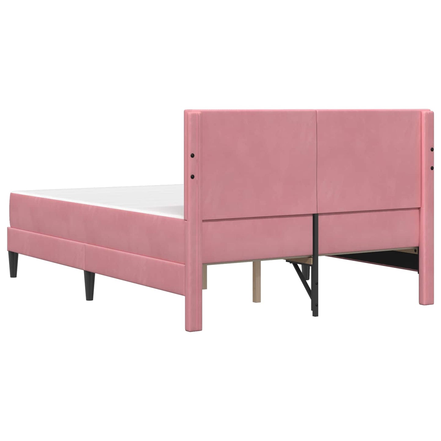 Bedframe met matras vidaXL Roze Roze 120 x 190 cm Fluweel is nu te koop bij PeponiXL, paradijselijk wonen!