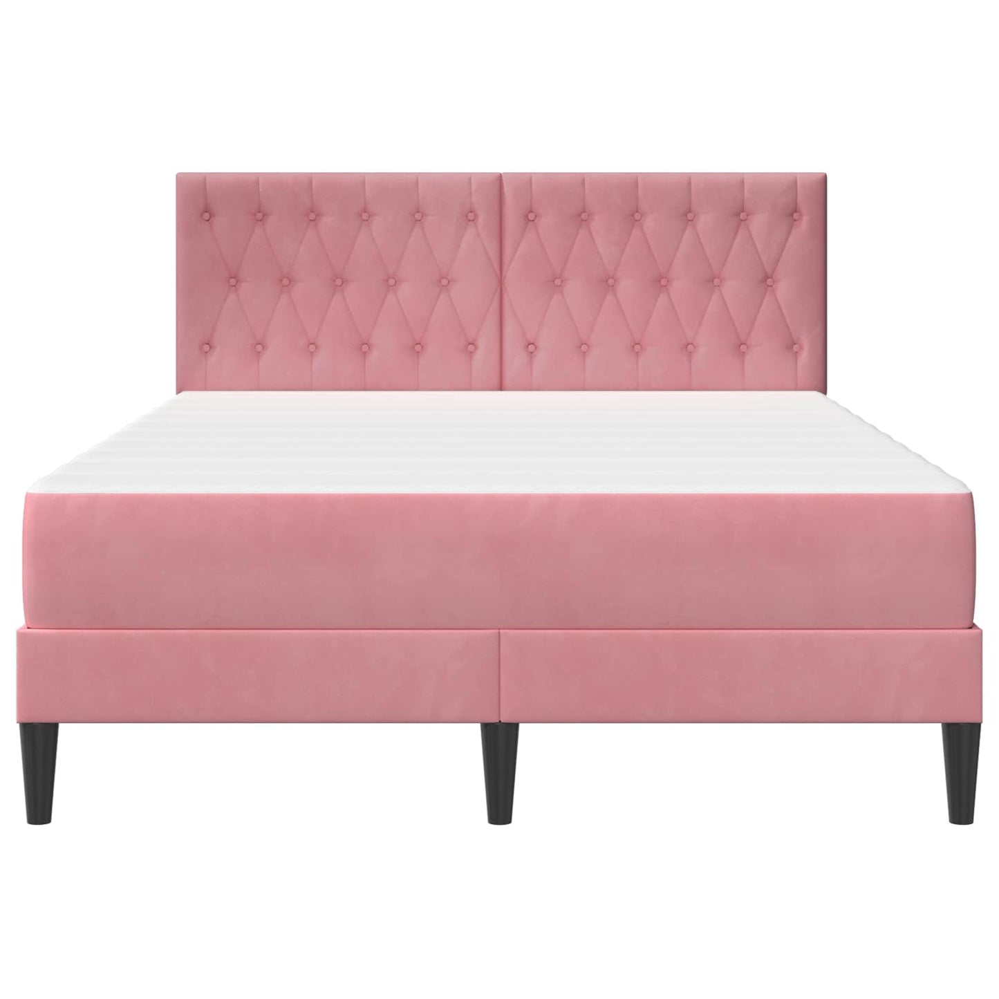 Bedframe met matras vidaXL Roze Roze 120 x 190 cm Fluweel is nu te koop bij PeponiXL, paradijselijk wonen!