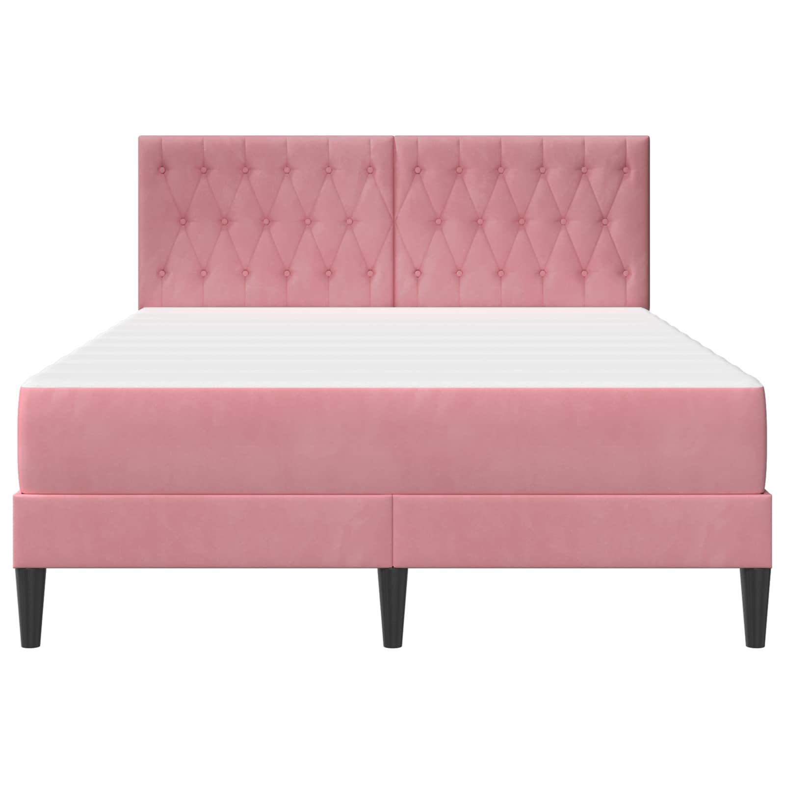 Bedframe met matras vidaXL Roze Roze 120 x 190 cm Fluweel is nu te koop bij PeponiXL, paradijselijk wonen!