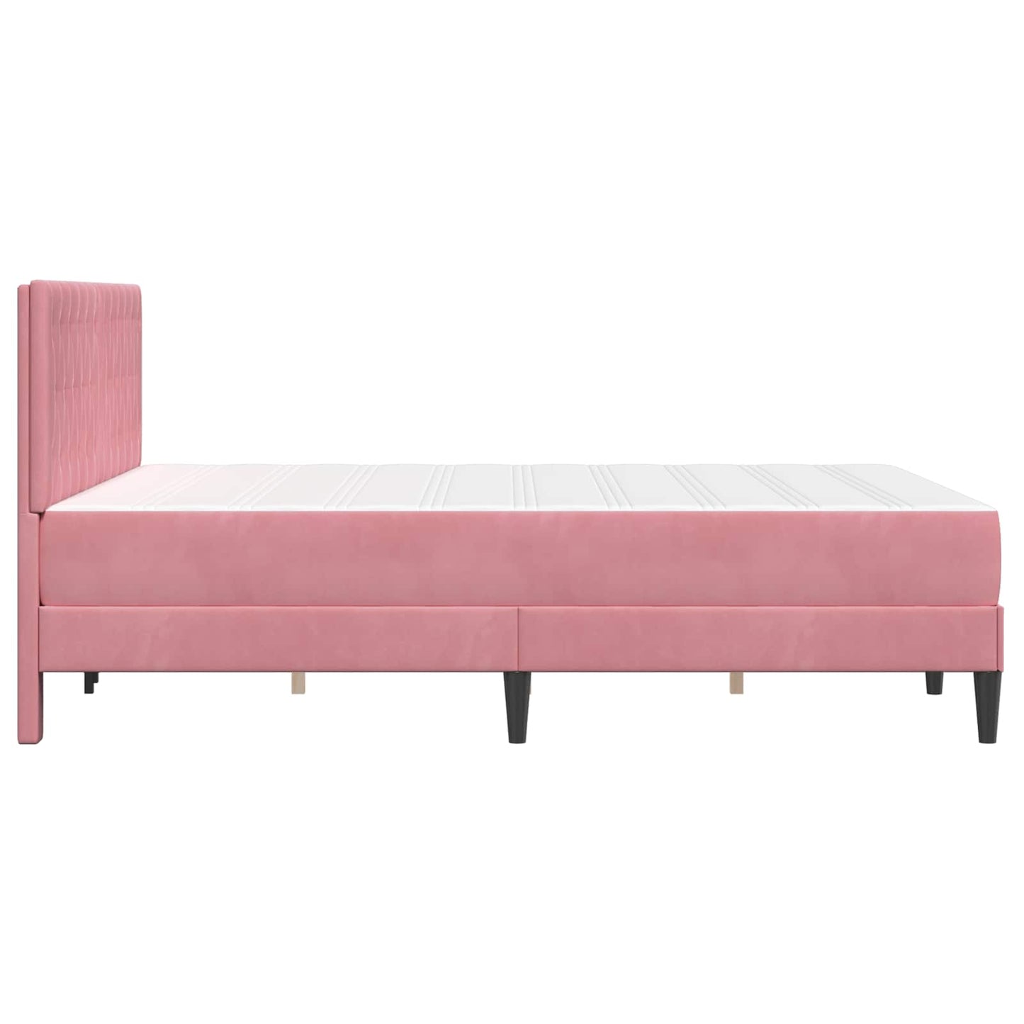 Bedframe met matras vidaXL Roze Roze 120 x 190 cm Fluweel is nu te koop bij PeponiXL, paradijselijk wonen!