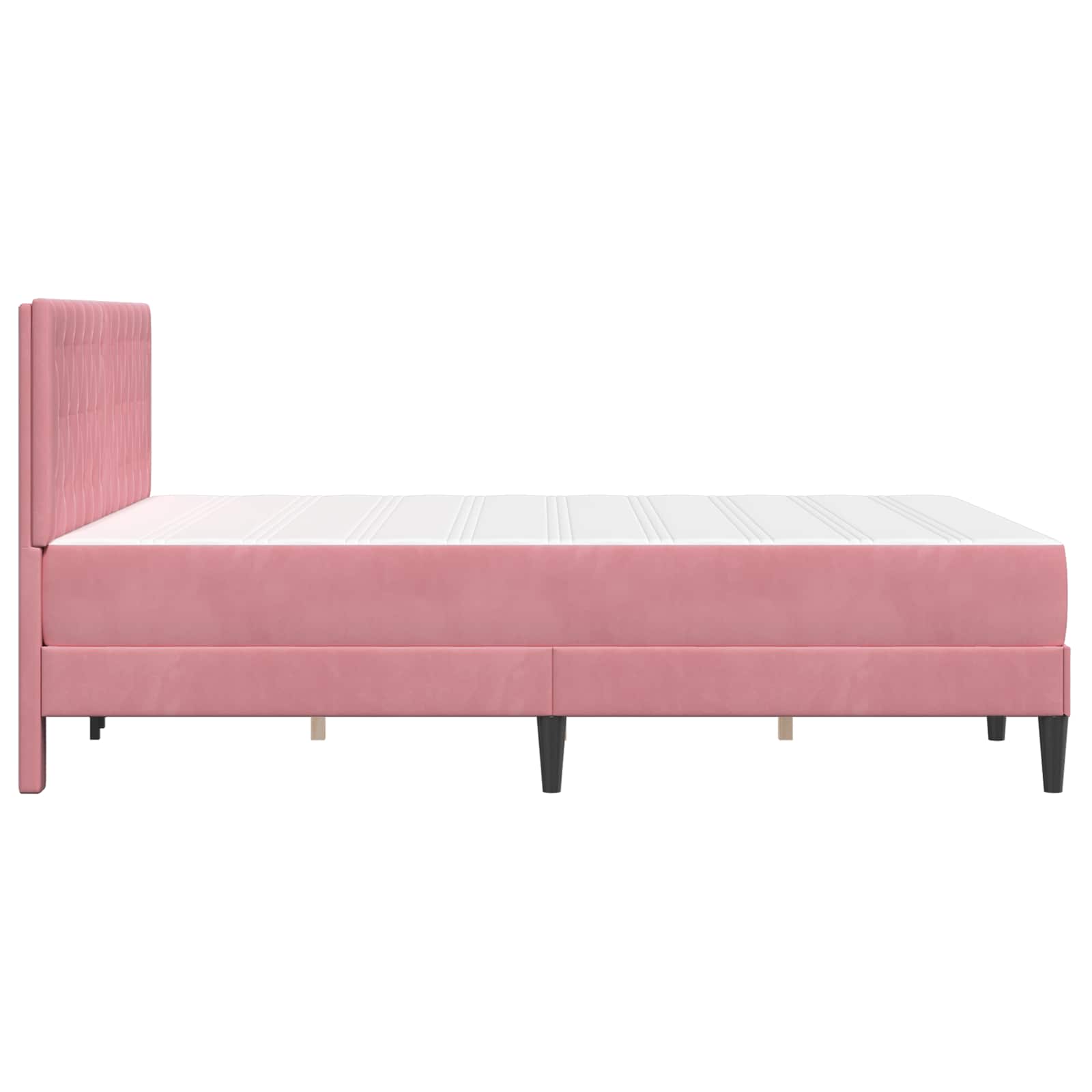 Bedframe met matras vidaXL Roze Roze 120 x 190 cm Fluweel is nu te koop bij PeponiXL, paradijselijk wonen!