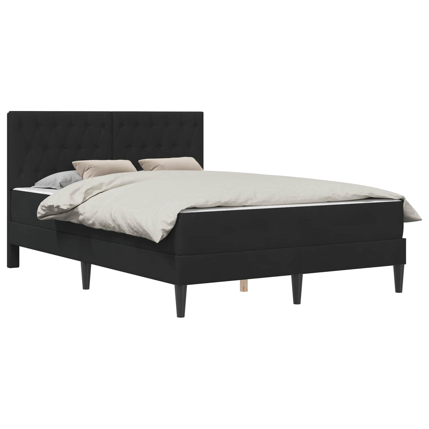Bedframe met matras vidaXL Zwart Zwart 120 x 190 cm Fluweel is nu te koop bij PeponiXL, paradijselijk wonen!