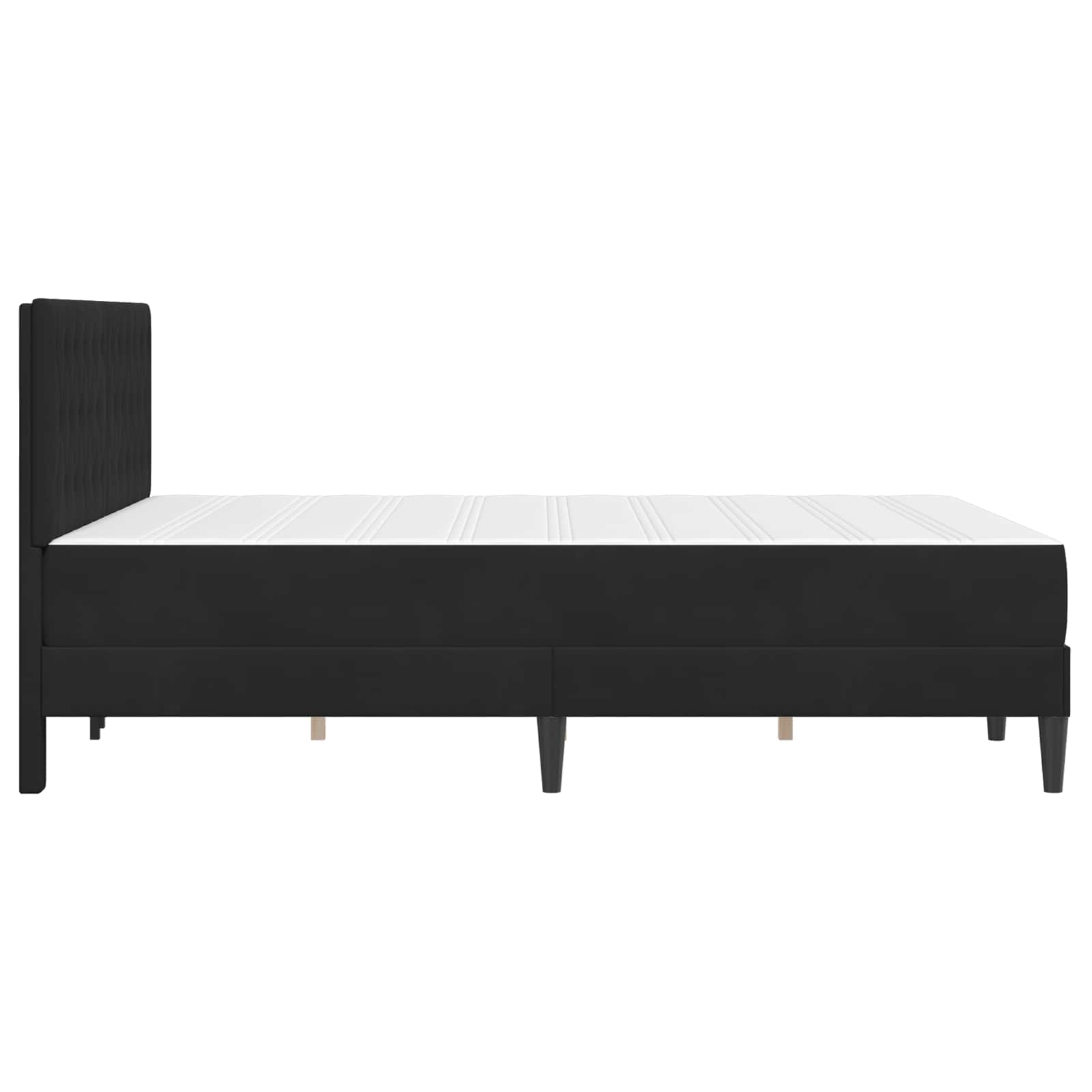 Bedframe met matras vidaXL Zwart Zwart 120 x 190 cm Fluweel is nu te koop bij PeponiXL, paradijselijk wonen!