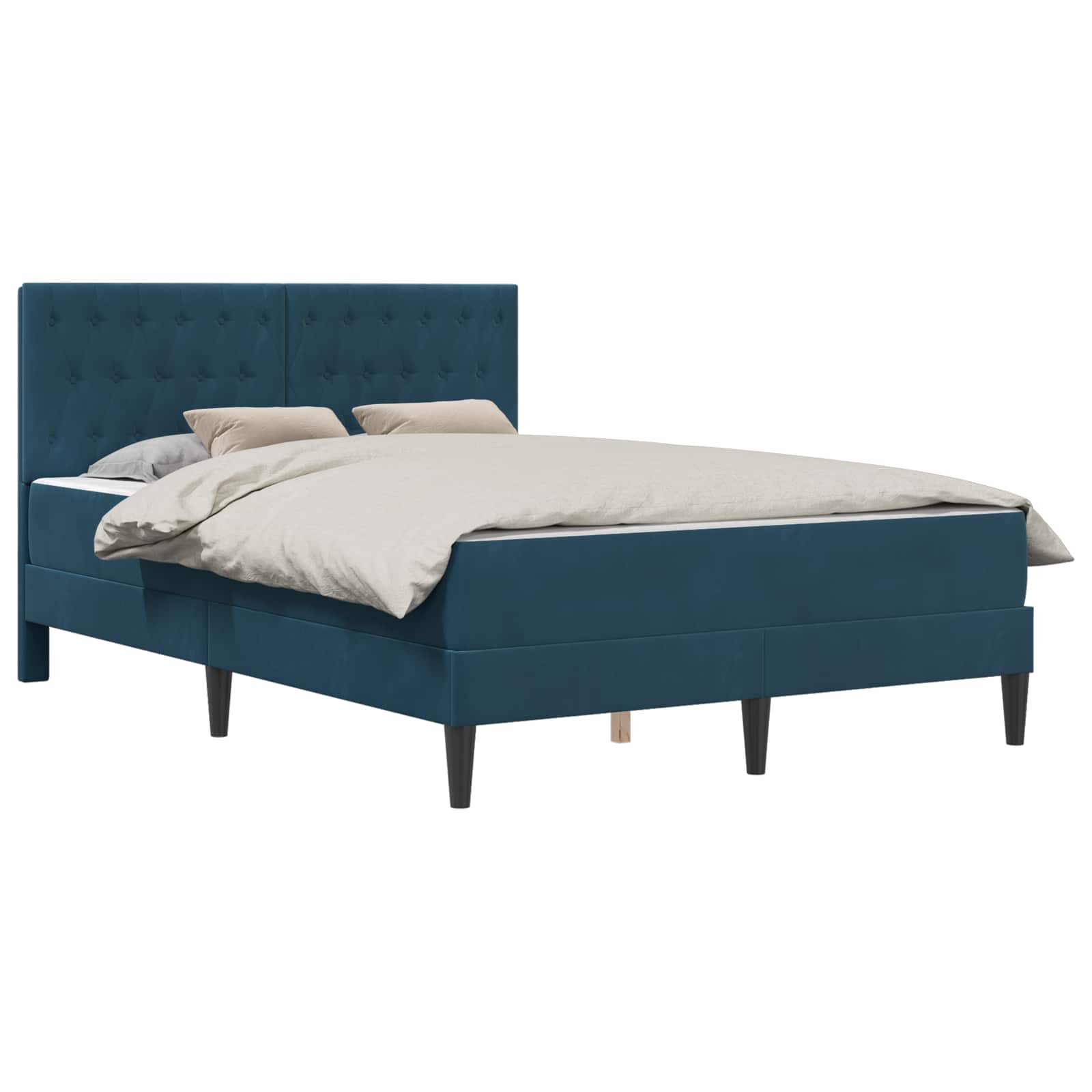 Bedframe met matras vidaXL Blauw Blauw 120 x 190 cm Fluweel is nu te koop bij PeponiXL, paradijselijk wonen!