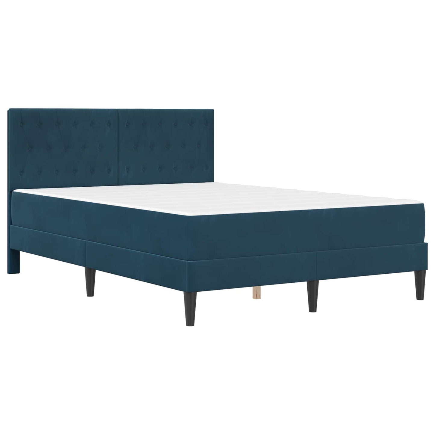 Bedframe met matras vidaXL Blauw Blauw 120 x 190 cm Fluweel is nu te koop bij PeponiXL, paradijselijk wonen!