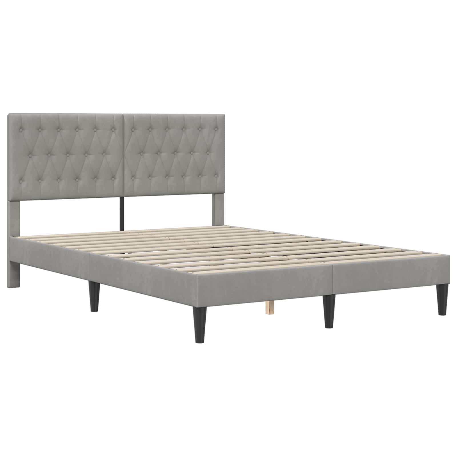 Bedframe met matras Lichtgrijs 120 x 200 cm Fluweel is nu te koop bij PeponiXL, paradijselijk wonen!