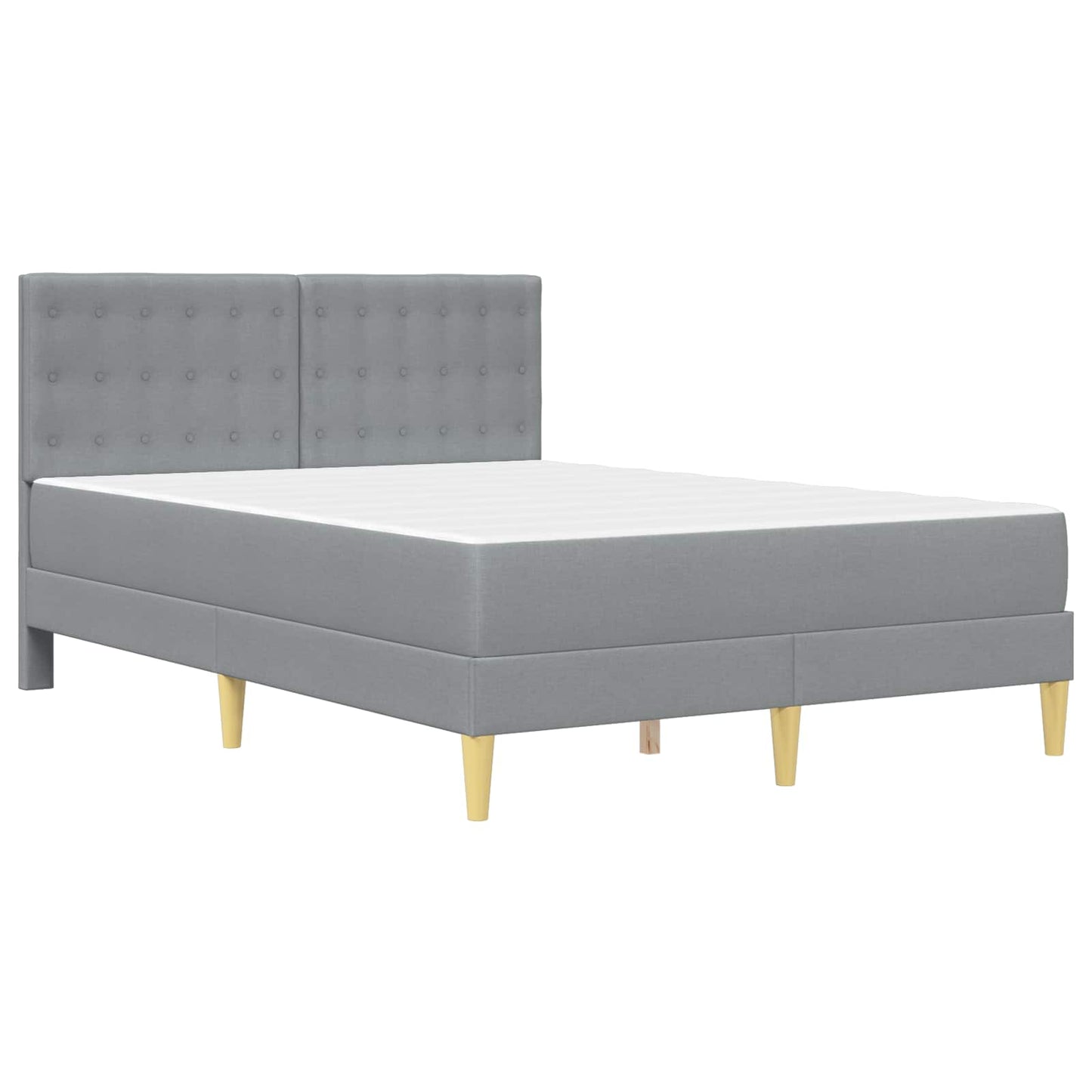 Bedframe met matras met hoofdeinde Lichtgrijs 120 x 190 cm Stof is nu te koop bij PeponiXL, paradijselijk wonen!