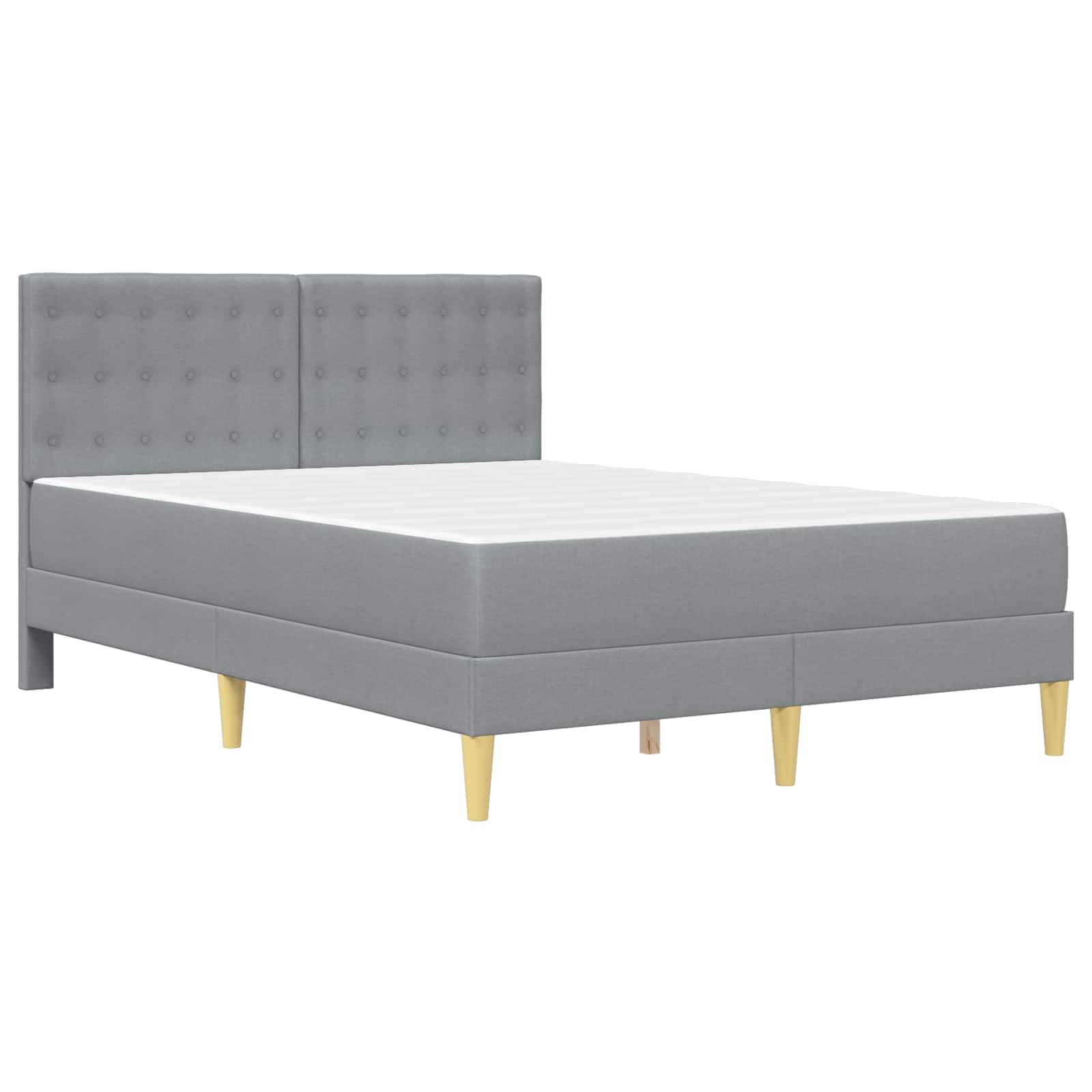 Bedframe met matras met hoofdeinde Lichtgrijs 120 x 190 cm Stof is nu te koop bij PeponiXL, paradijselijk wonen!