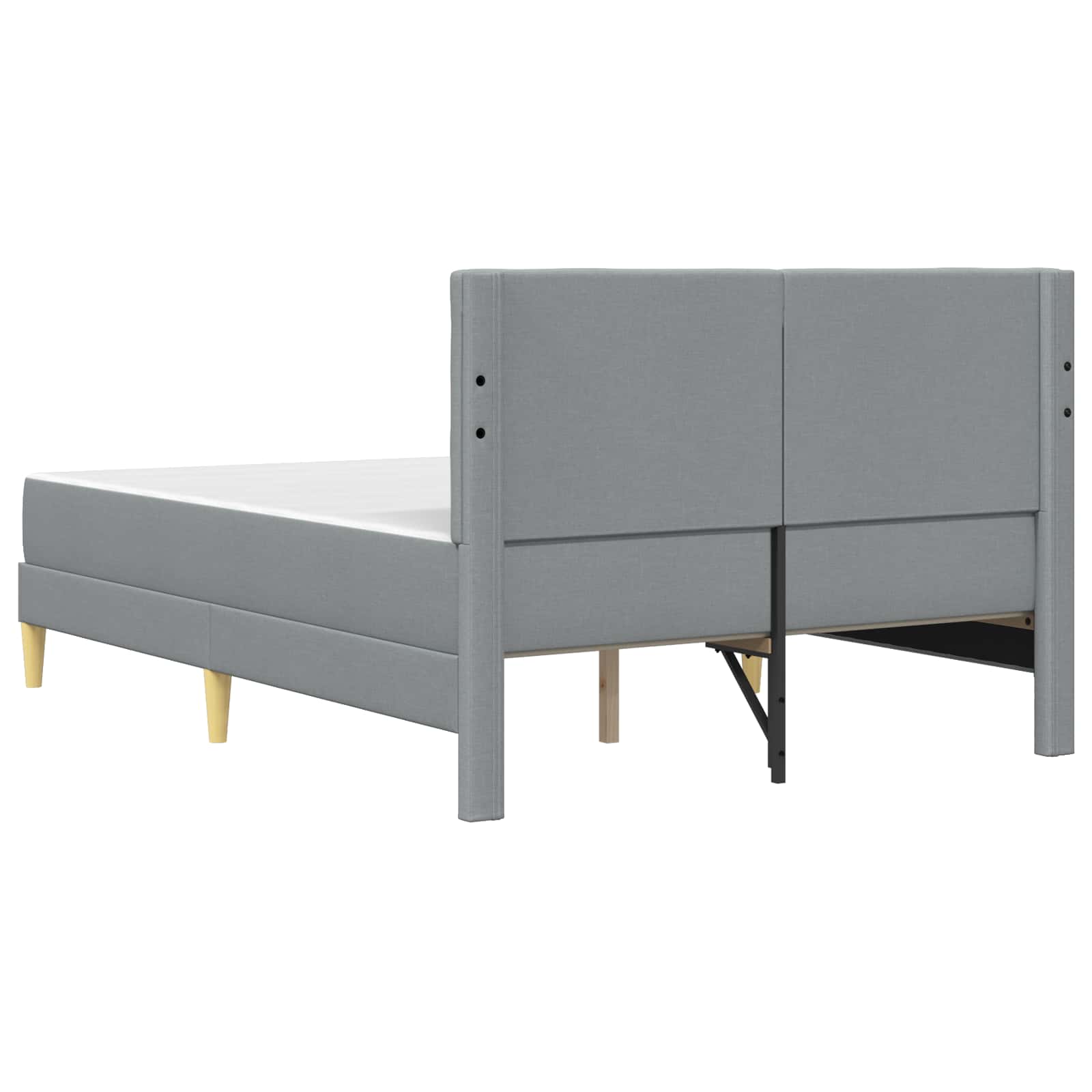 Bedframe met matras met hoofdeinde Lichtgrijs 120 x 190 cm Stof is nu te koop bij PeponiXL, paradijselijk wonen!