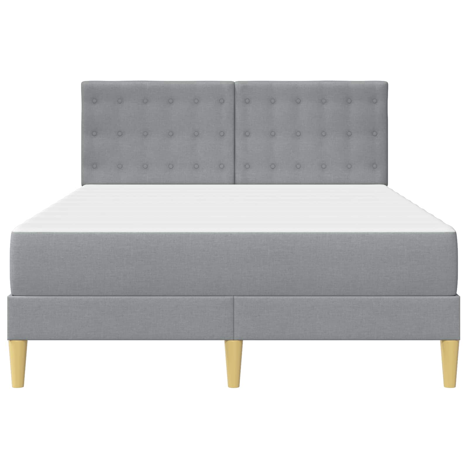 Bedframe met matras met hoofdeinde Lichtgrijs 120 x 190 cm Stof is nu te koop bij PeponiXL, paradijselijk wonen!