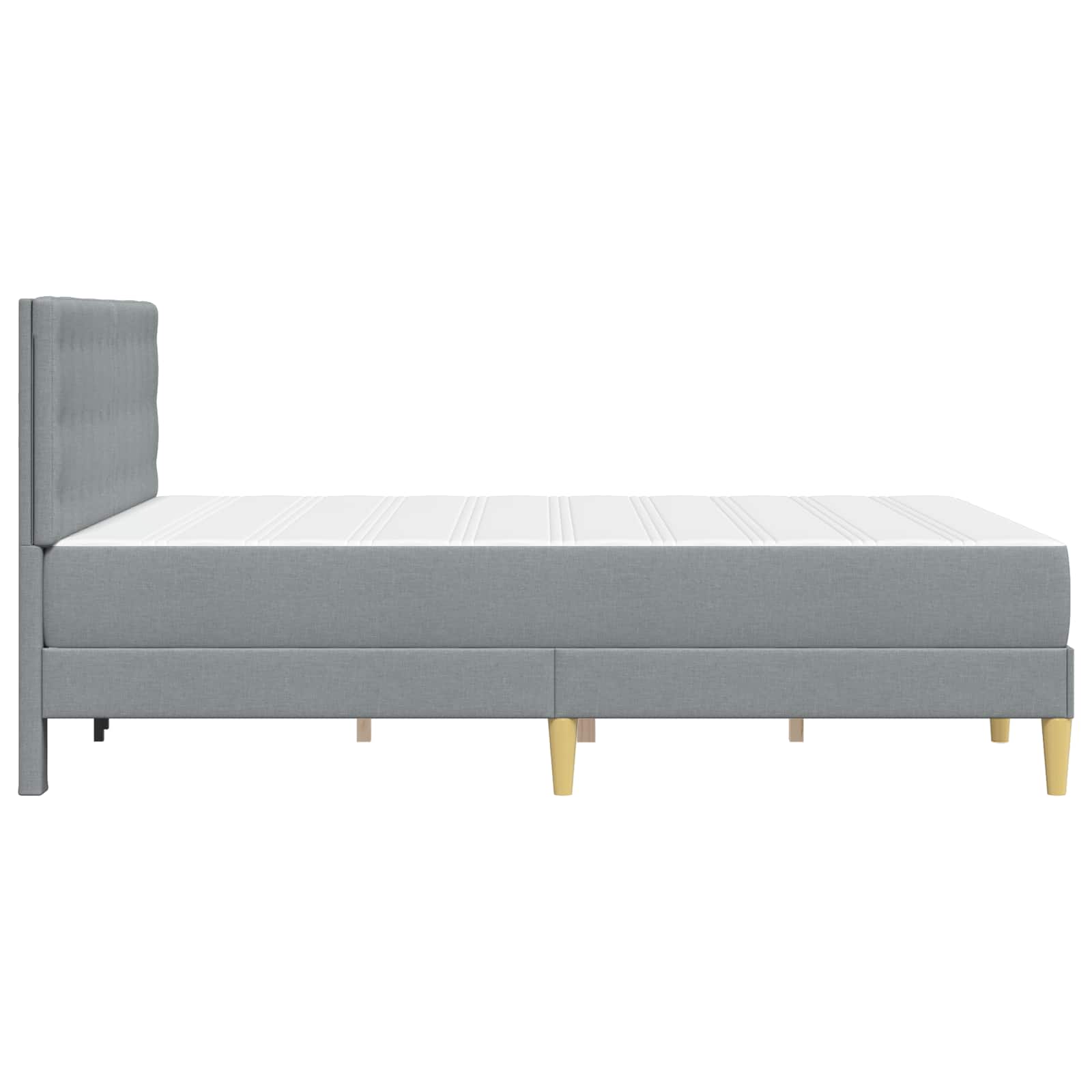 Bedframe met matras met hoofdeinde Lichtgrijs 120 x 190 cm Stof is nu te koop bij PeponiXL, paradijselijk wonen!